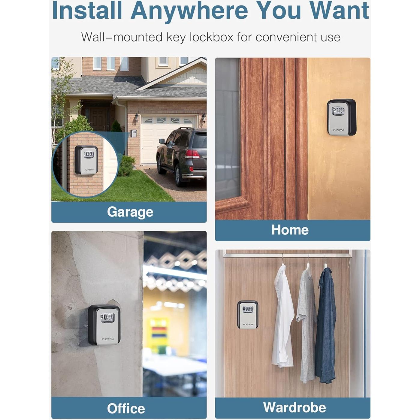 Caja de Seguridad Puroma con Combinación 4 Dígitos Impermeable