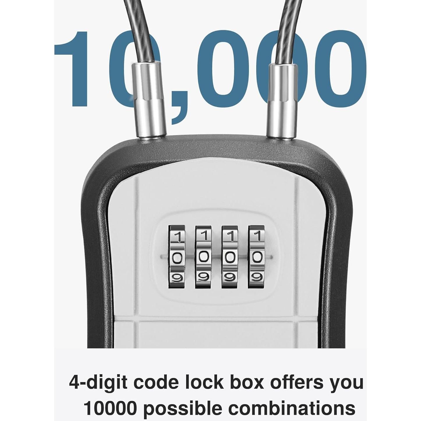 Caja de Llaves Puroma LB234A, Portátil y Montada en Pared, Gris