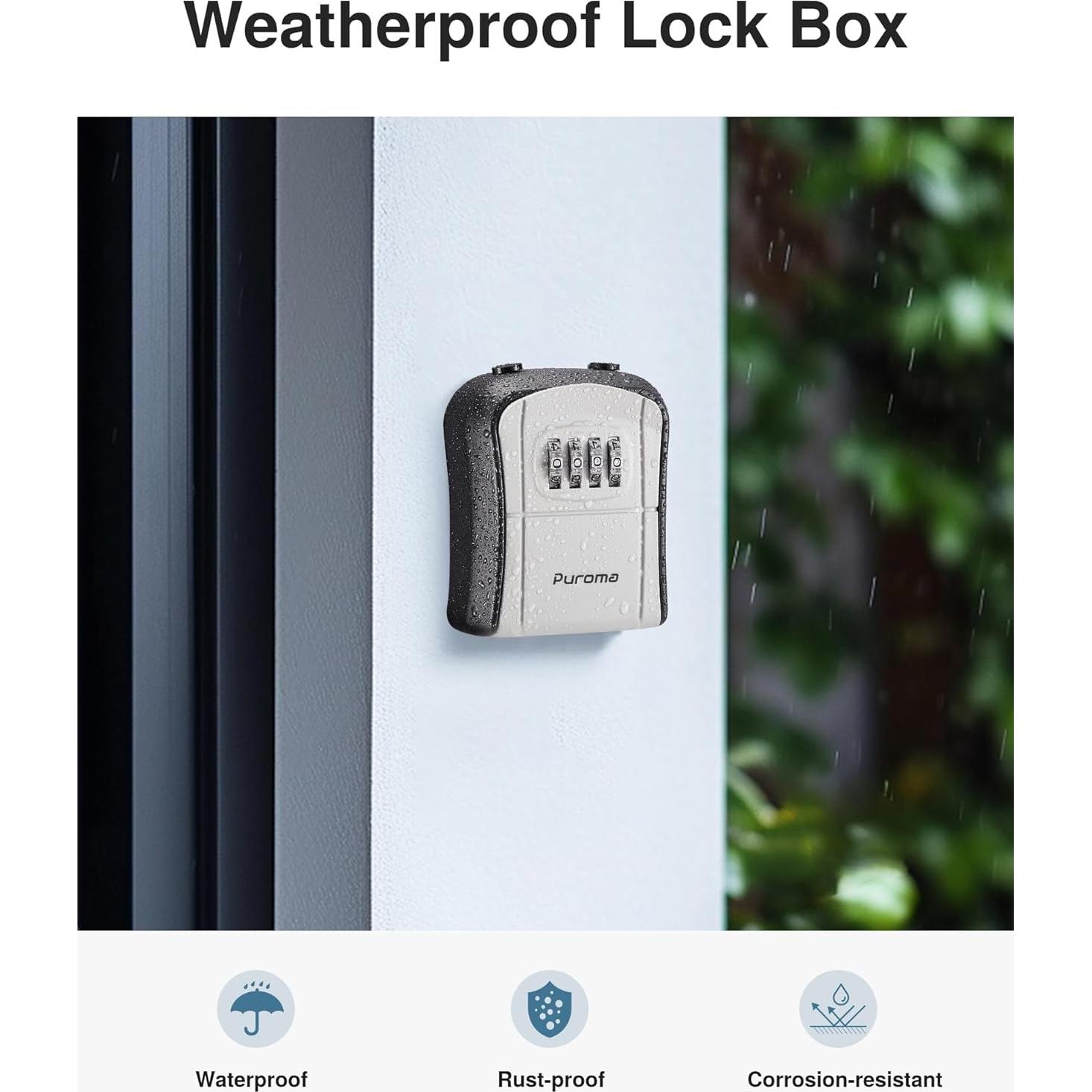 Caja de Llaves Puroma LB234A, Portátil y Montada en Pared, Gris