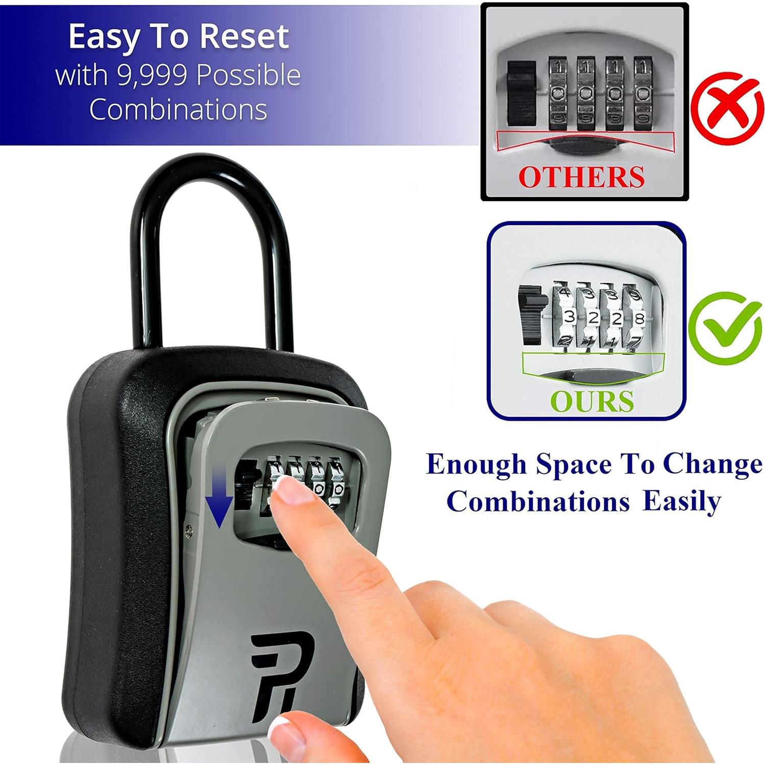 Caja de Llave con Cerradura RUDY RUN - Montaje en Pared, Gris