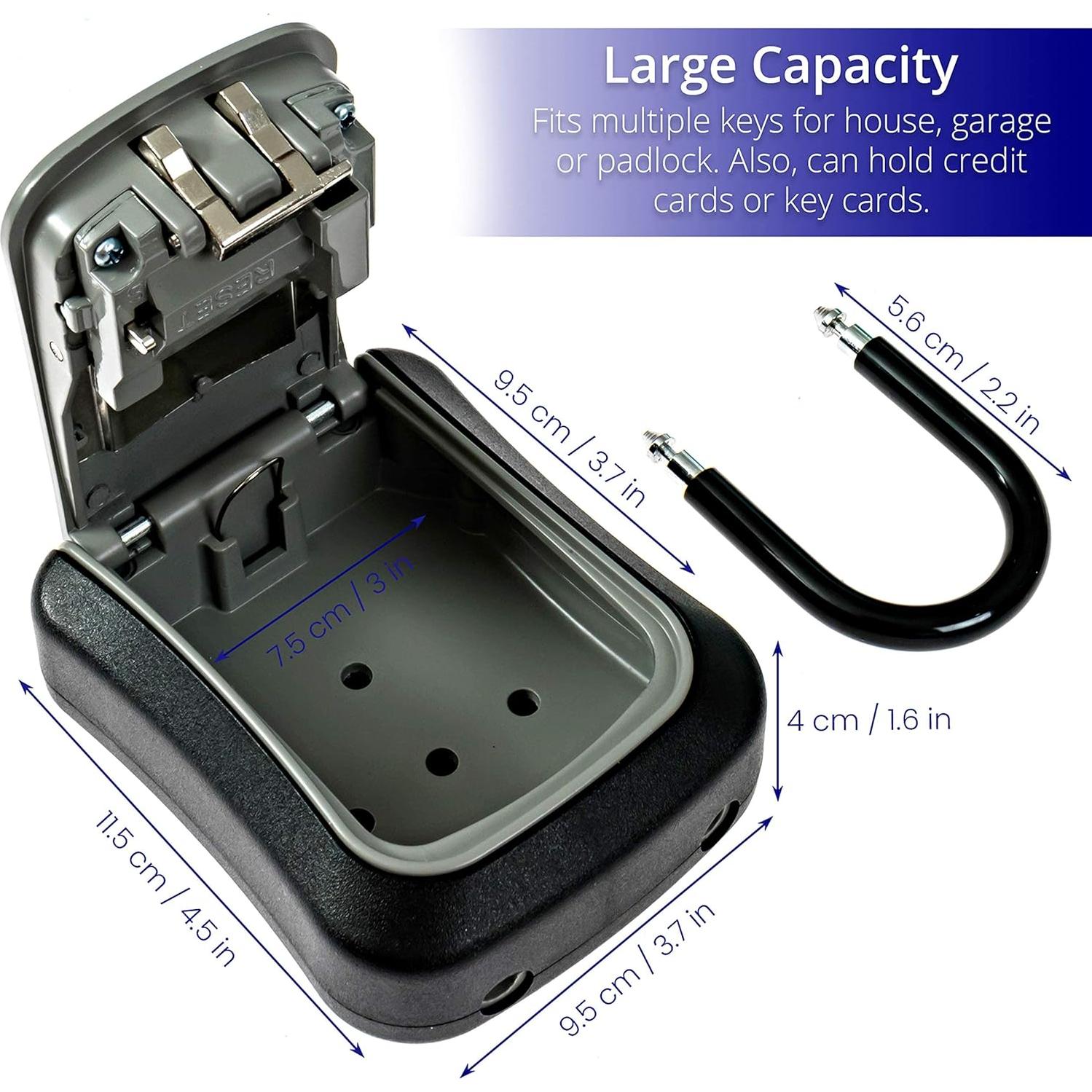 Caja de Llave con Cerradura RUDY RUN - Montaje en Pared, Gris