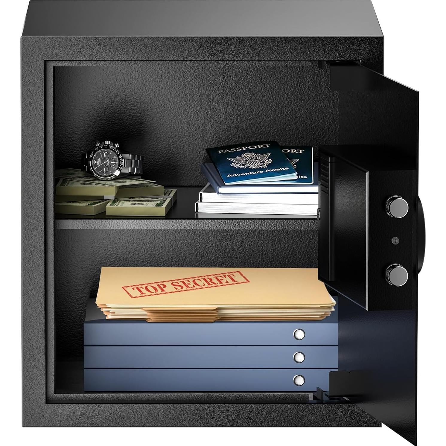 Caja Fuerte Digital Bonsaii de Acero 1.2 Pies Cúbicos con Estante