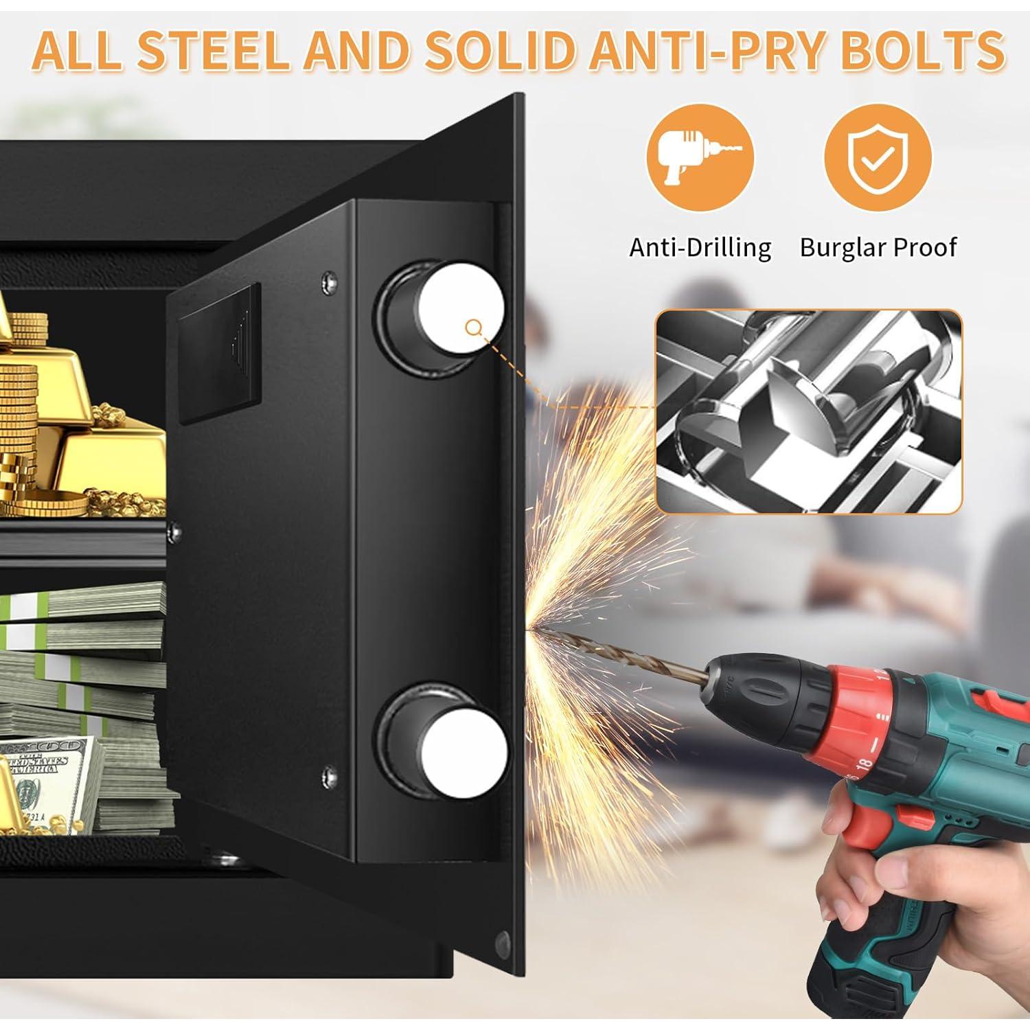 Caja Fuerte Digital Homirxan 1.2 Pies Cúbicos a Prueba de Fuego