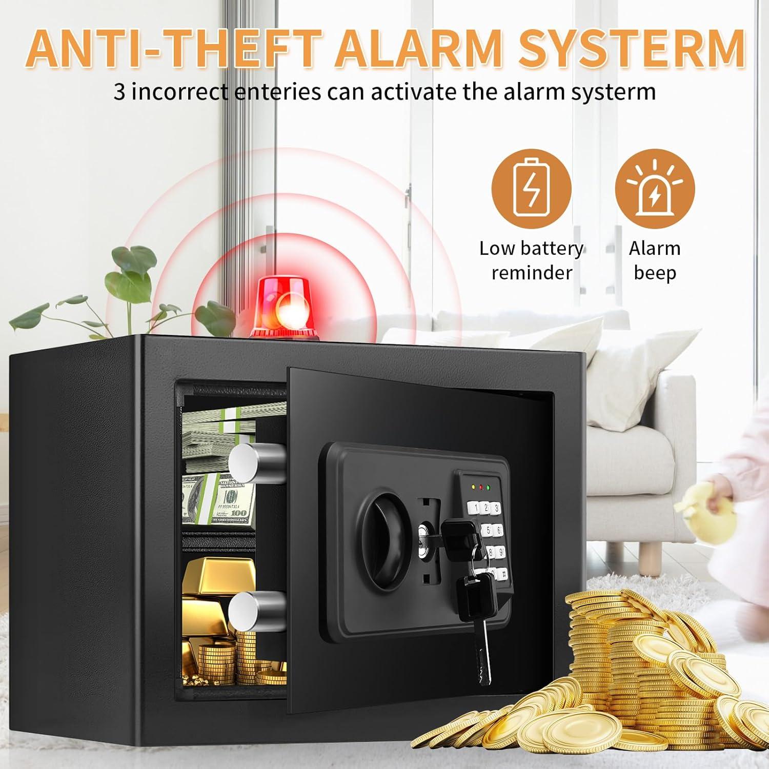 Caja Fuerte Digital Homirxan 1.2 Pies Cúbicos a Prueba de Fuego