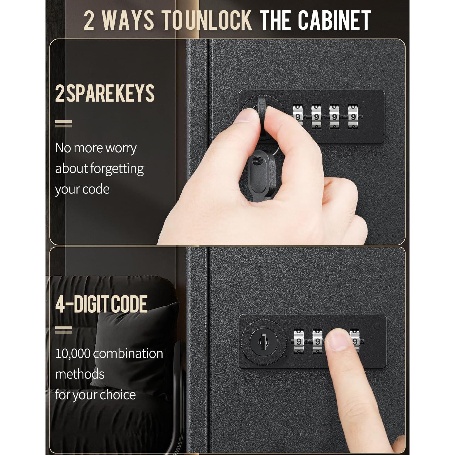 Gabinete de Llaves Uniclife 60 Llaves con Combinación y Llave