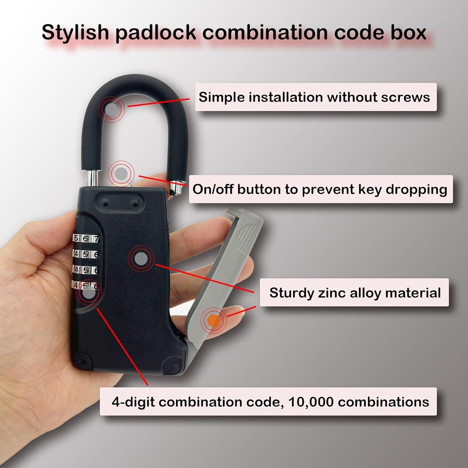Caja de Seguridad para Llaves Lexng, Cerradura de Código, Negra