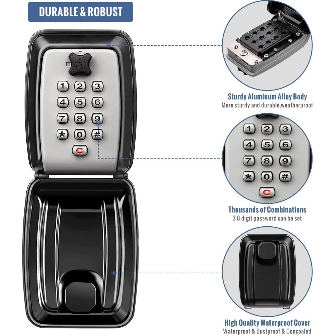 Caja de Llave con Combinación HUANLANG para Exterior 12 Dígitos