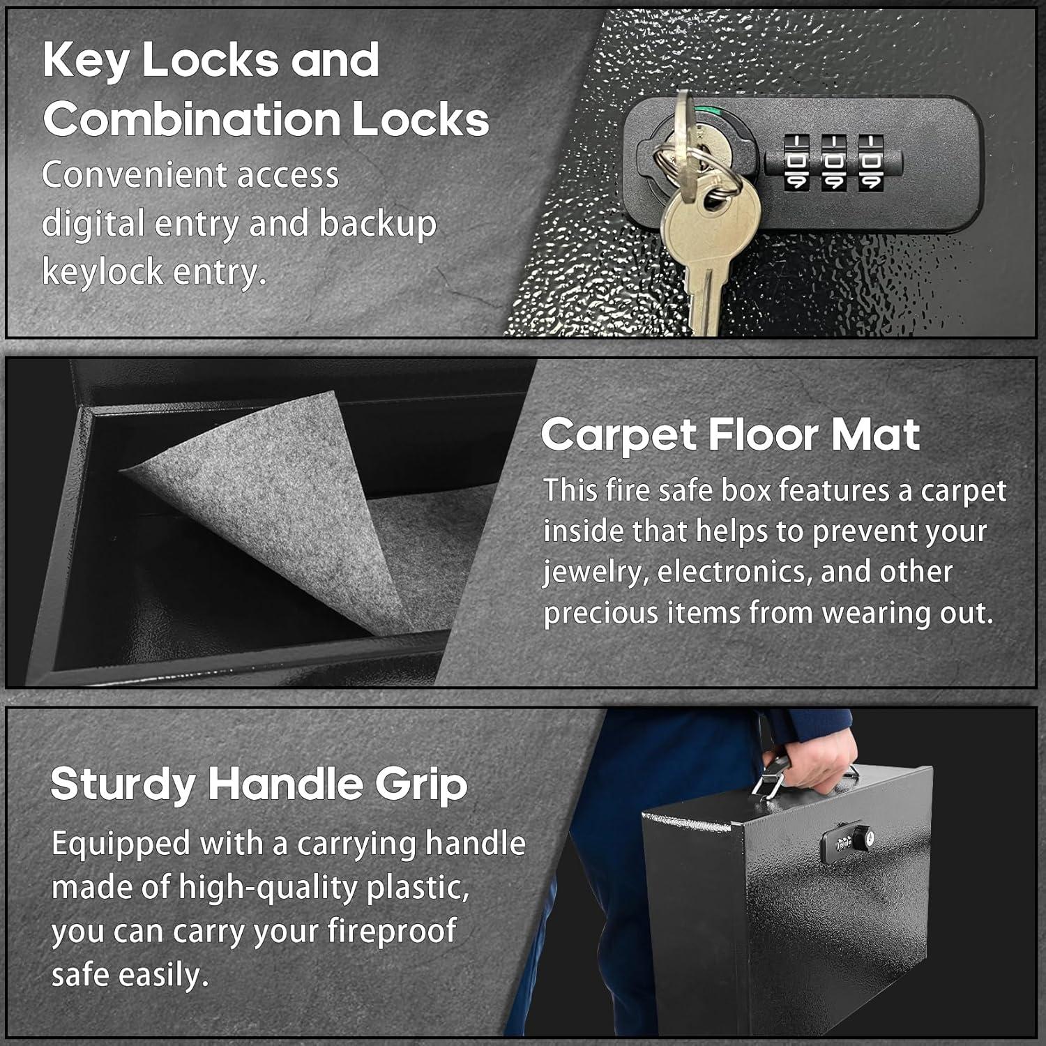 Caja de Seguridad a Prueba de Fuego YIYITOOLS KP018 2.27kg