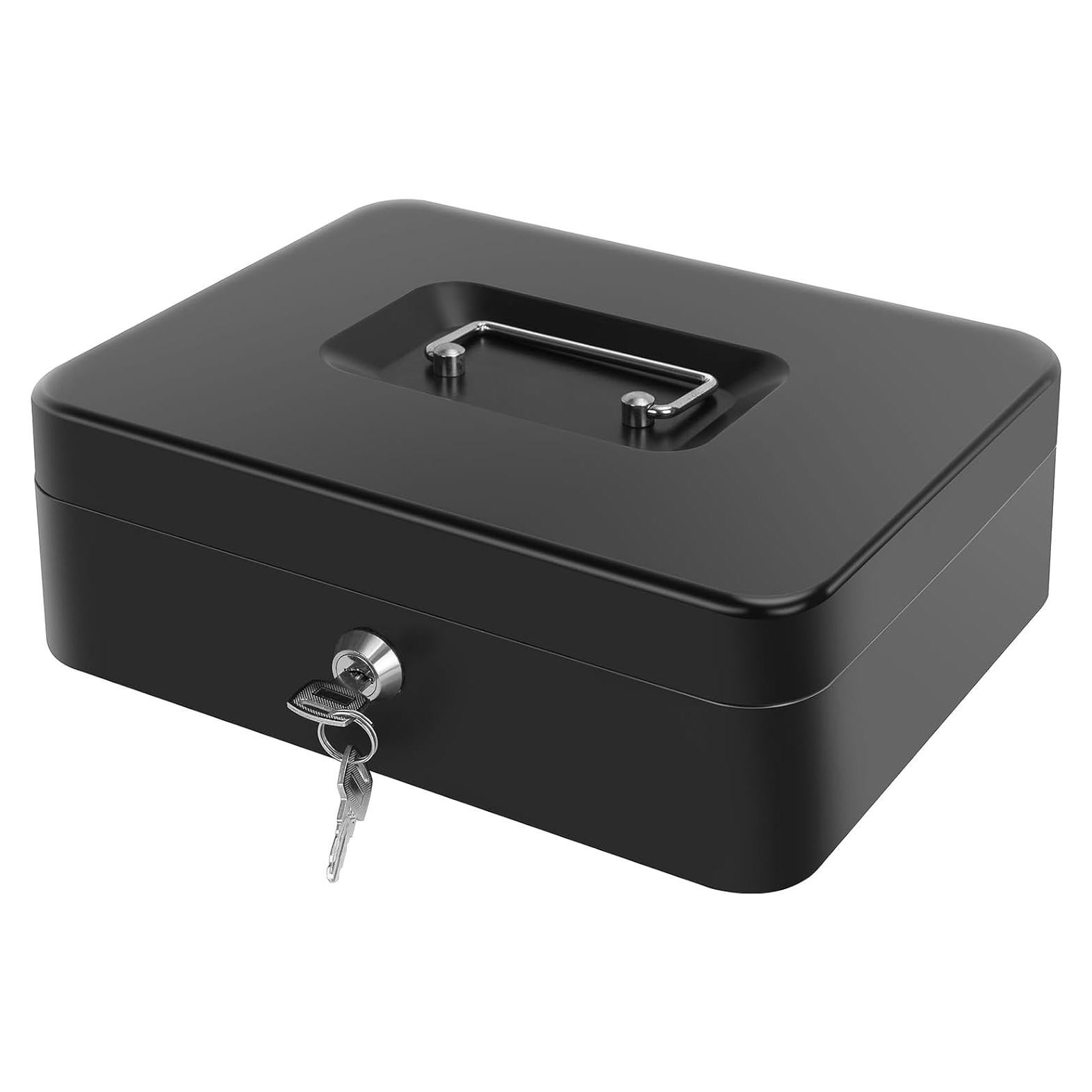 Caja de Dinero Goehiaul con Bandeja y Cerradura 25x20x9 cm Negra