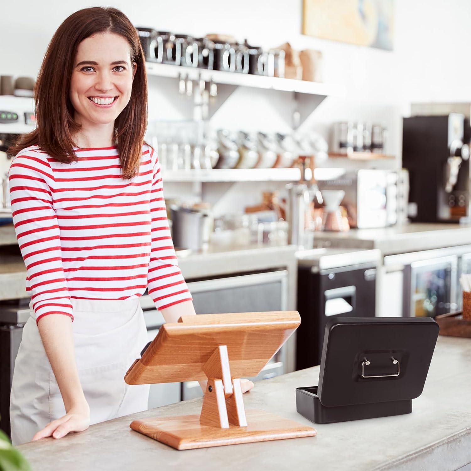 Caja de Dinero Goehiaul con Bandeja y Cerradura 25x20x9 cm Negra