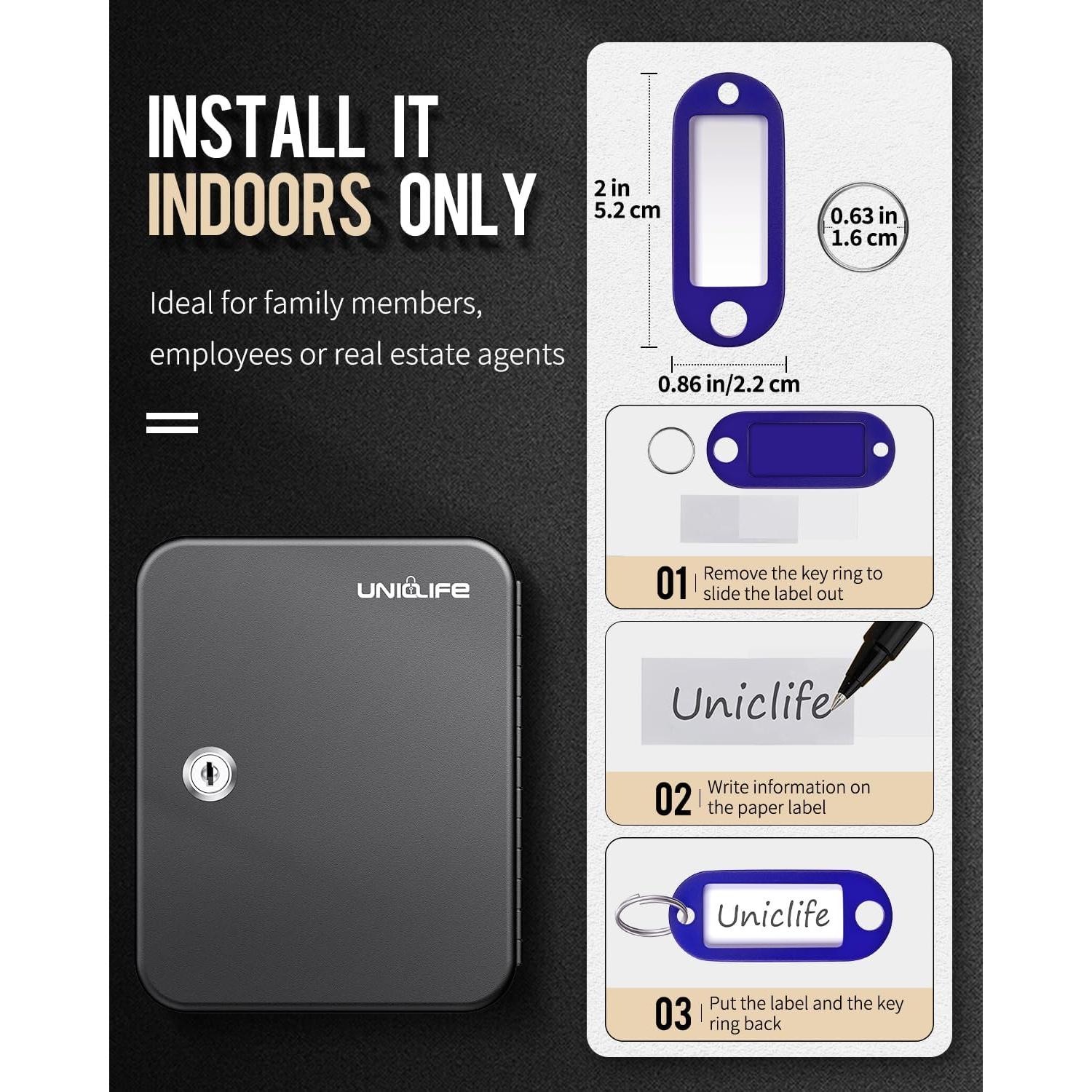 Gabinete de Llaves Uniclife 20 Posiciones con Cerradura Negra