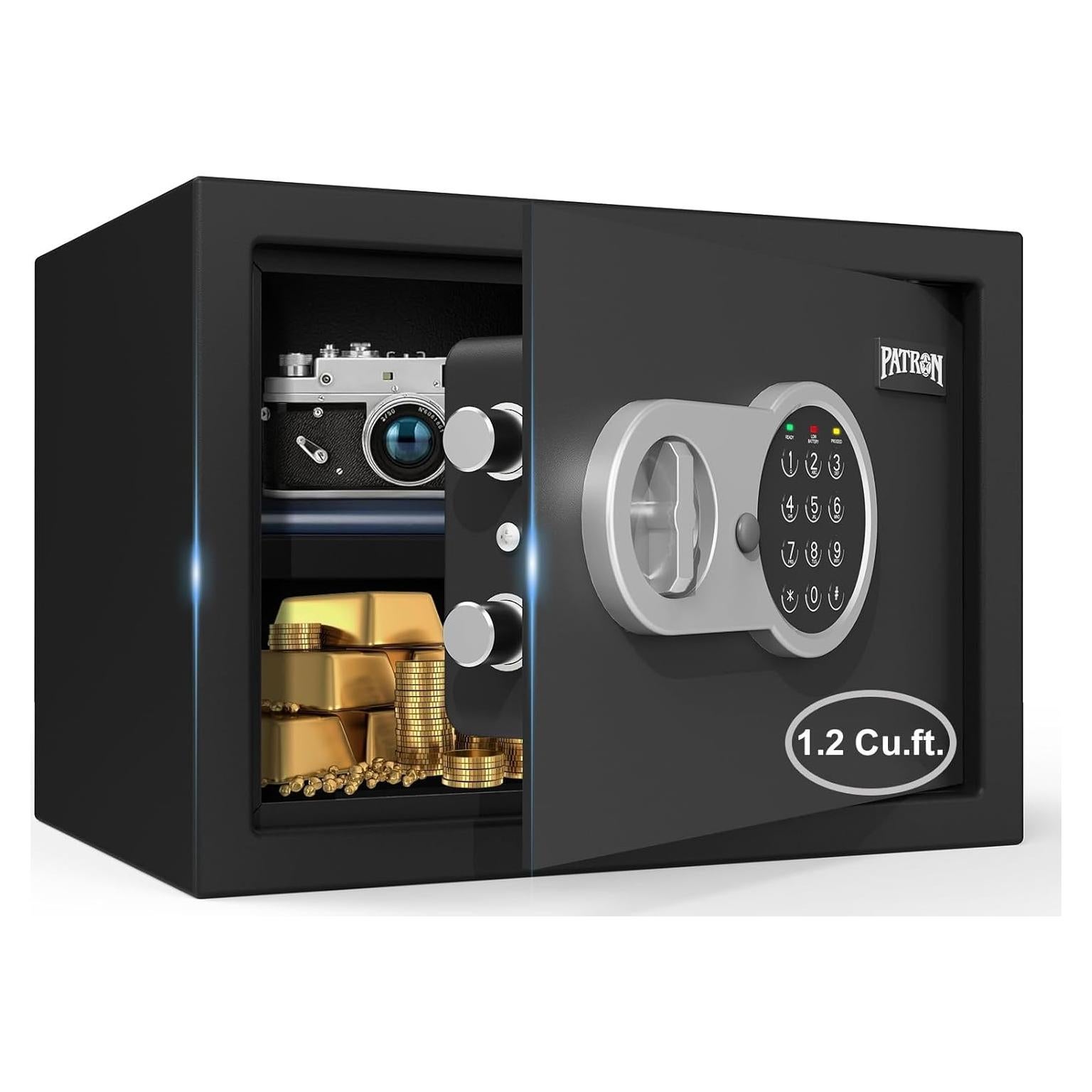 Caja Fuerte PATRON 1.18 Pies³ con Llave y Teclado Electrónico