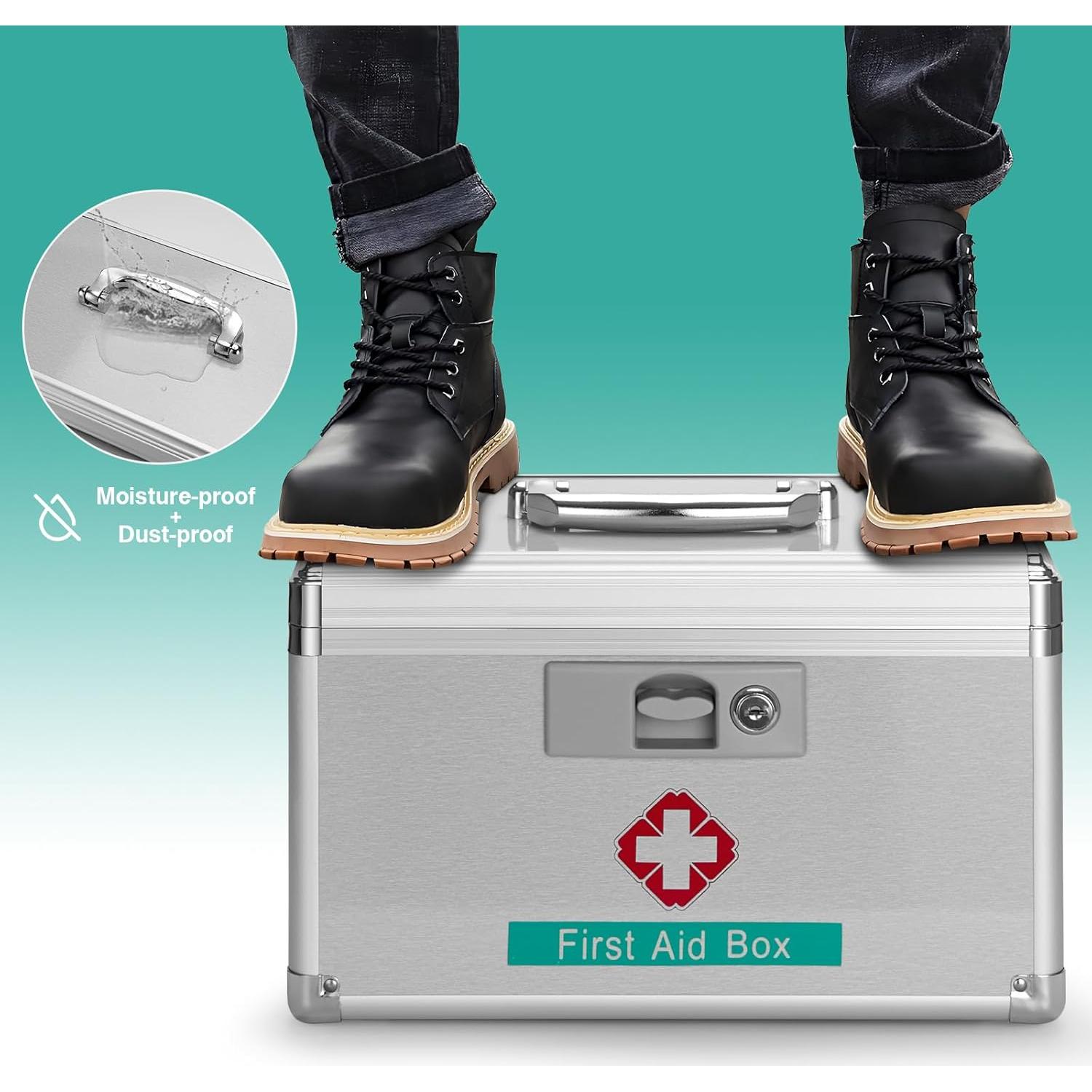 Caja de Almacenamiento de Medicamentos GODLONSEN con Cerradura 25.4x15.2x17 cm