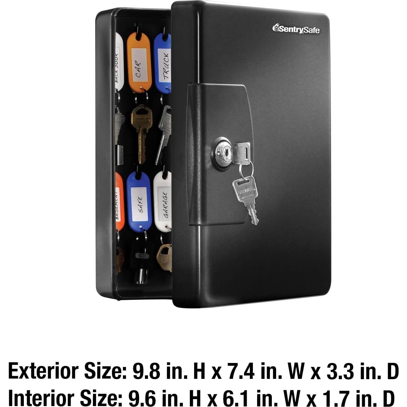 Caja de Llaves SentrySafe KB-25 Negra con Cerradura, 25 Ganchos