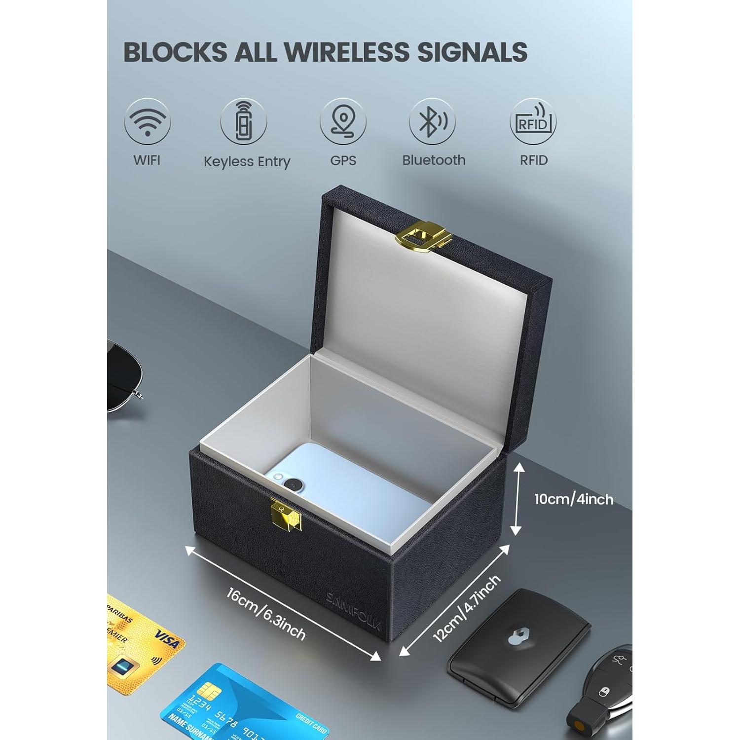 Caja Faraday Samfolk con 2 Bolsas para Llaves de Coche