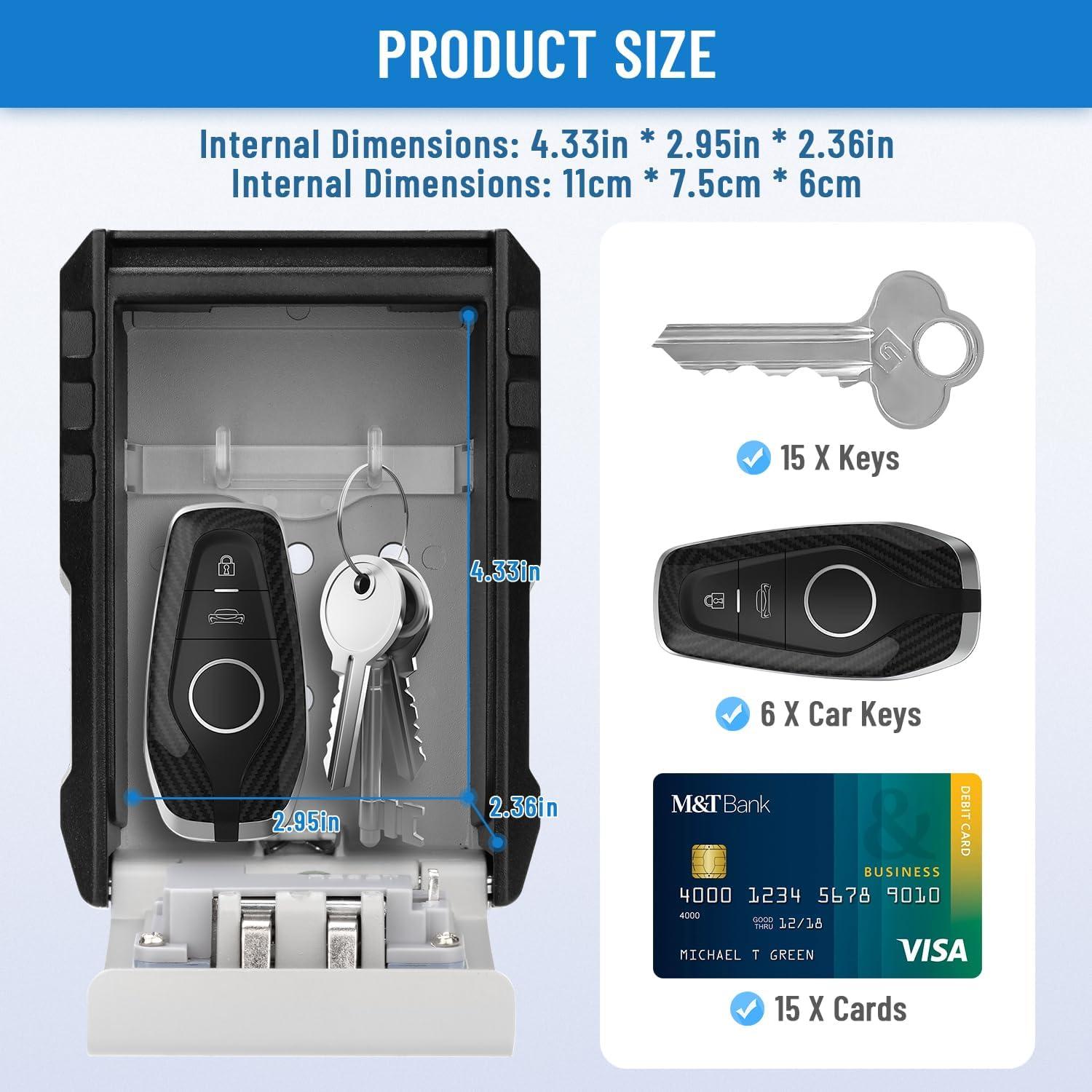Caja de Llave Grande BKNOOU con Combinación 4 Dígitos Impermeable