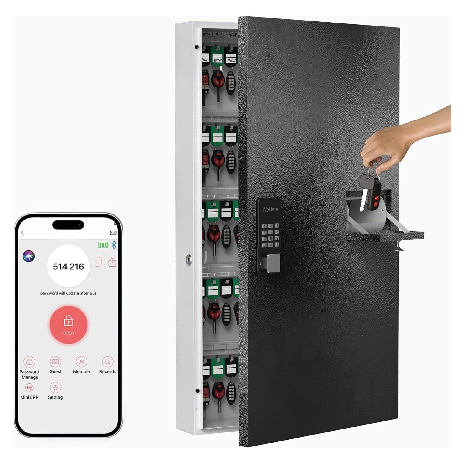 Caja de Llaves WeHere 104 Llaves Montada en Pared con Bluetooth