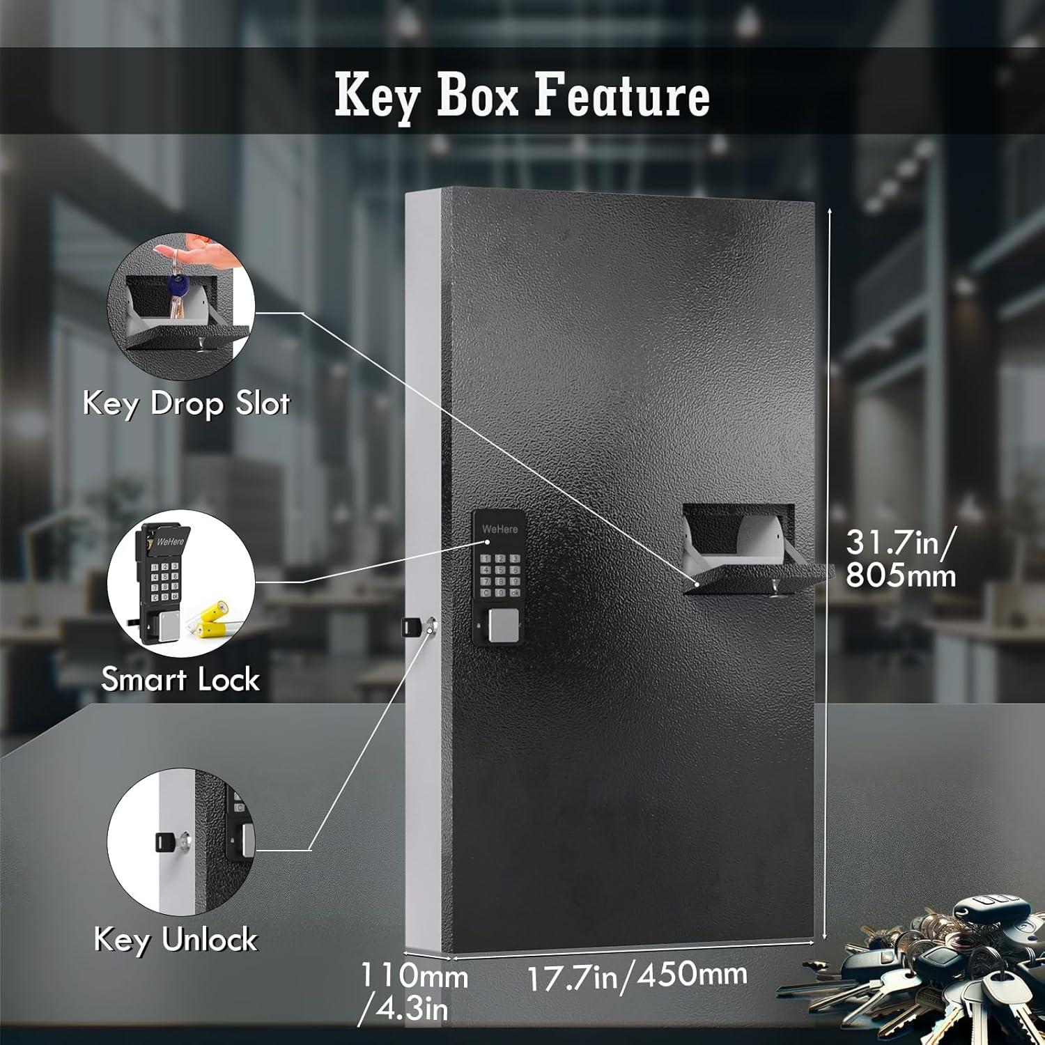 Caja de Llaves WeHere 104 Llaves Montada en Pared con Bluetooth