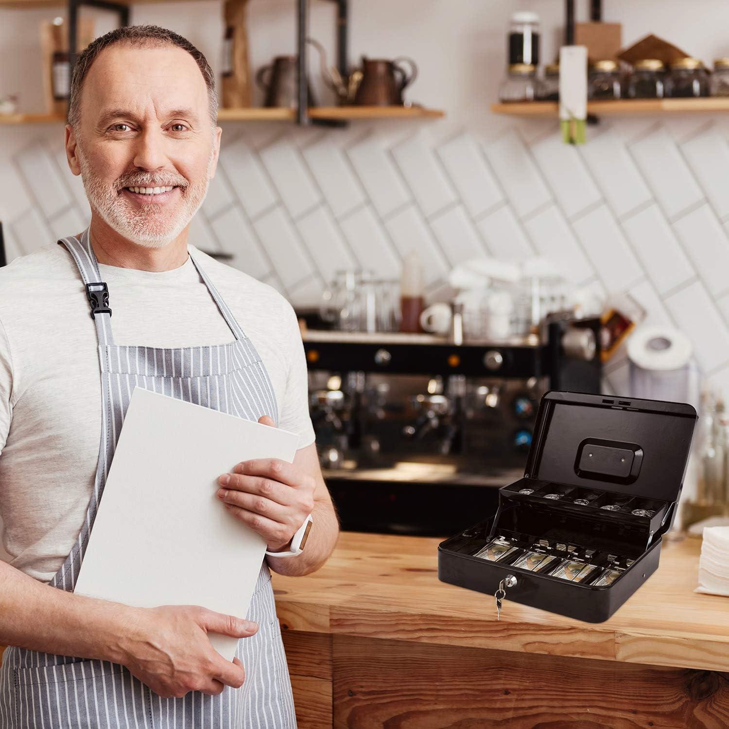 Caja de Dinero Goehiaul con Llave 30x24x9 cm Metal Negro