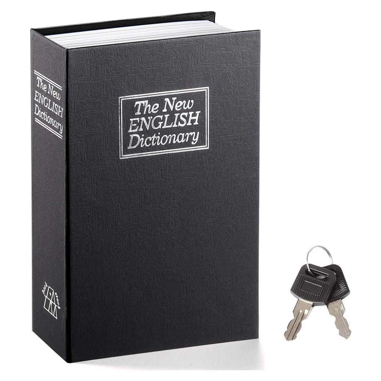 Caja de Libro con Cerradura de Llave Jssmst Grande Negra