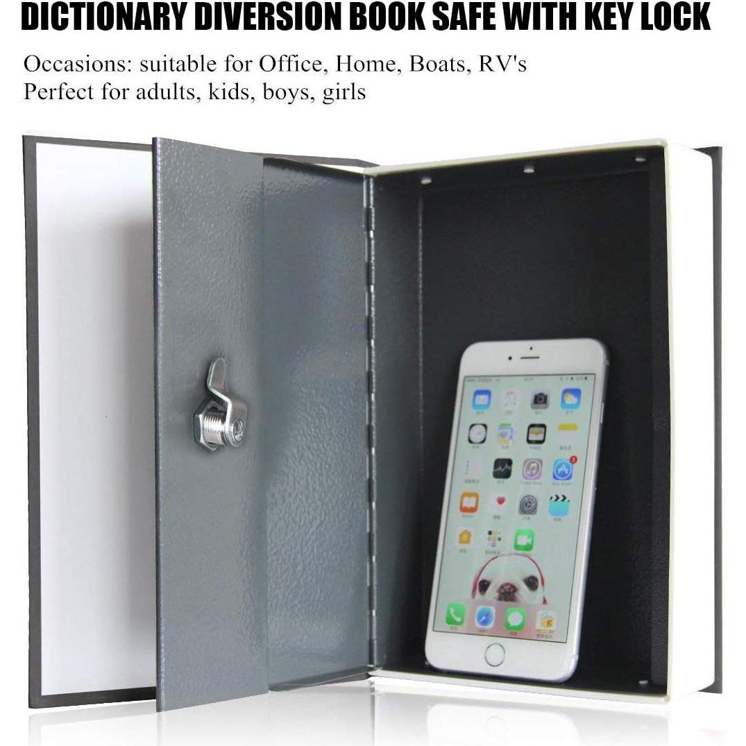 Caja de Libro con Cerradura de Llave Jssmst Grande Negra