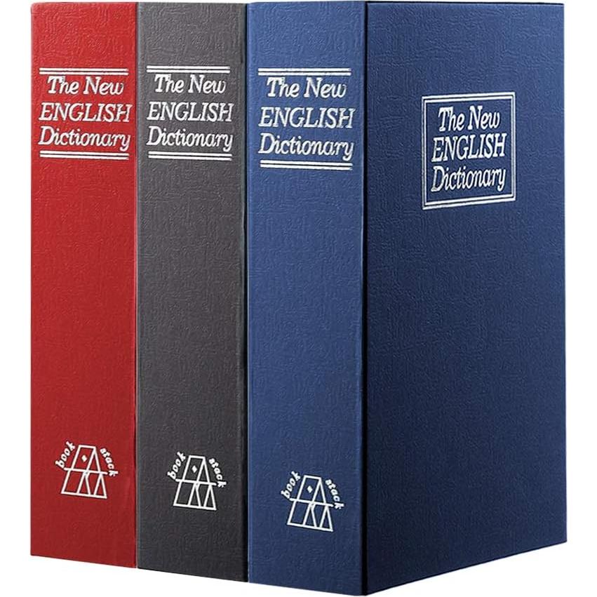 Caja de Libro con Cerradura de Llave Jssmst Grande Negra