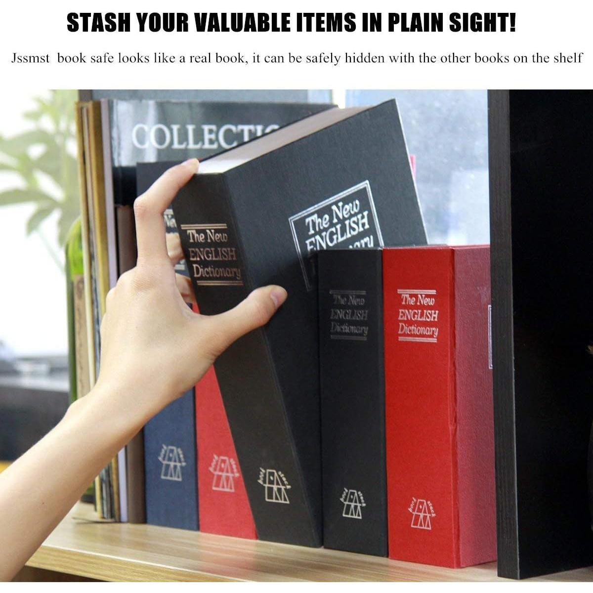 Caja de Libro con Cerradura de Llave Jssmst Grande Negra