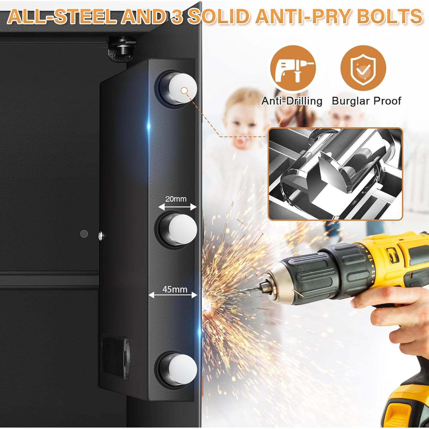 Caja Fuerte Digital Bukumo 3.3 Pies³ Resistente al Fuego