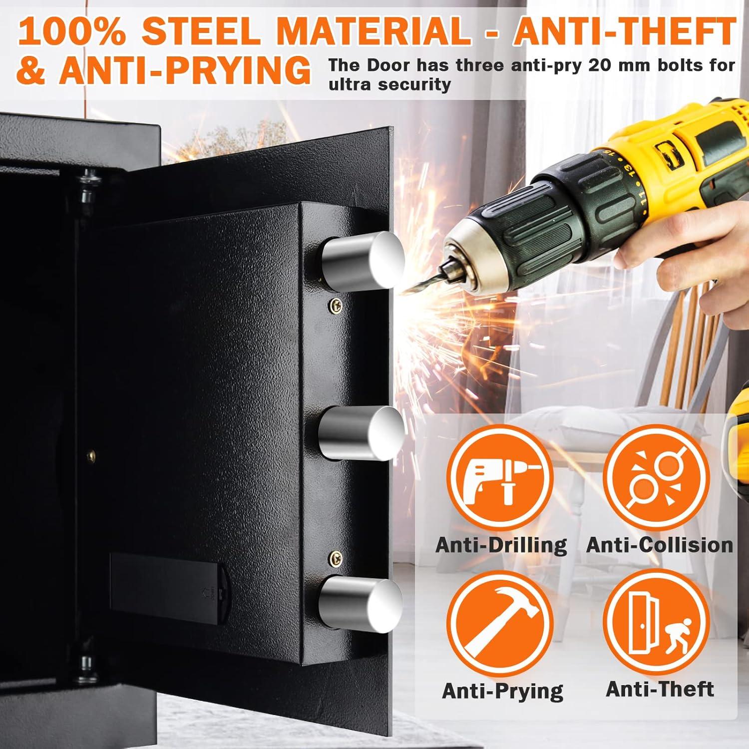 Caja Fuerte a Prueba de Fuego GHJGAGE 2.3 Pies Cúbicos Digital