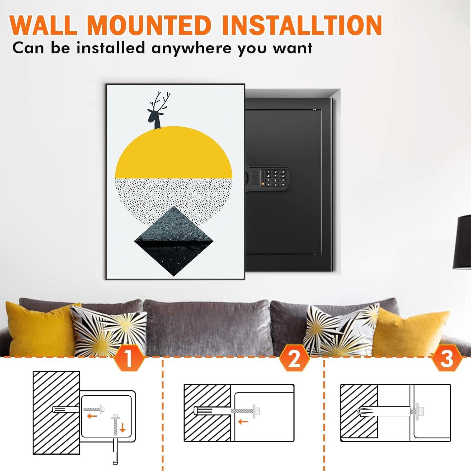 Caja Fuerte a Prueba de Fuego GHJGAGE 2.3 Pies Cúbicos Digital