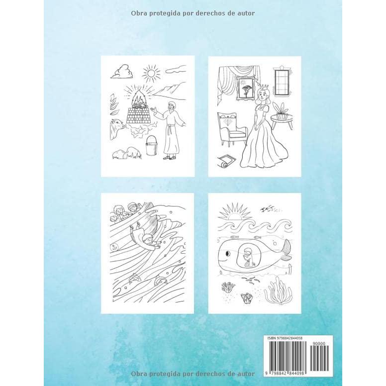 Libro para colorear de la Biblia para niños| Descubre la historia | Edades 5+: Colorea los 50 diseños más queridos de las Historias Bíblicas del ... | versión de portada 6 (Spanish Edition)