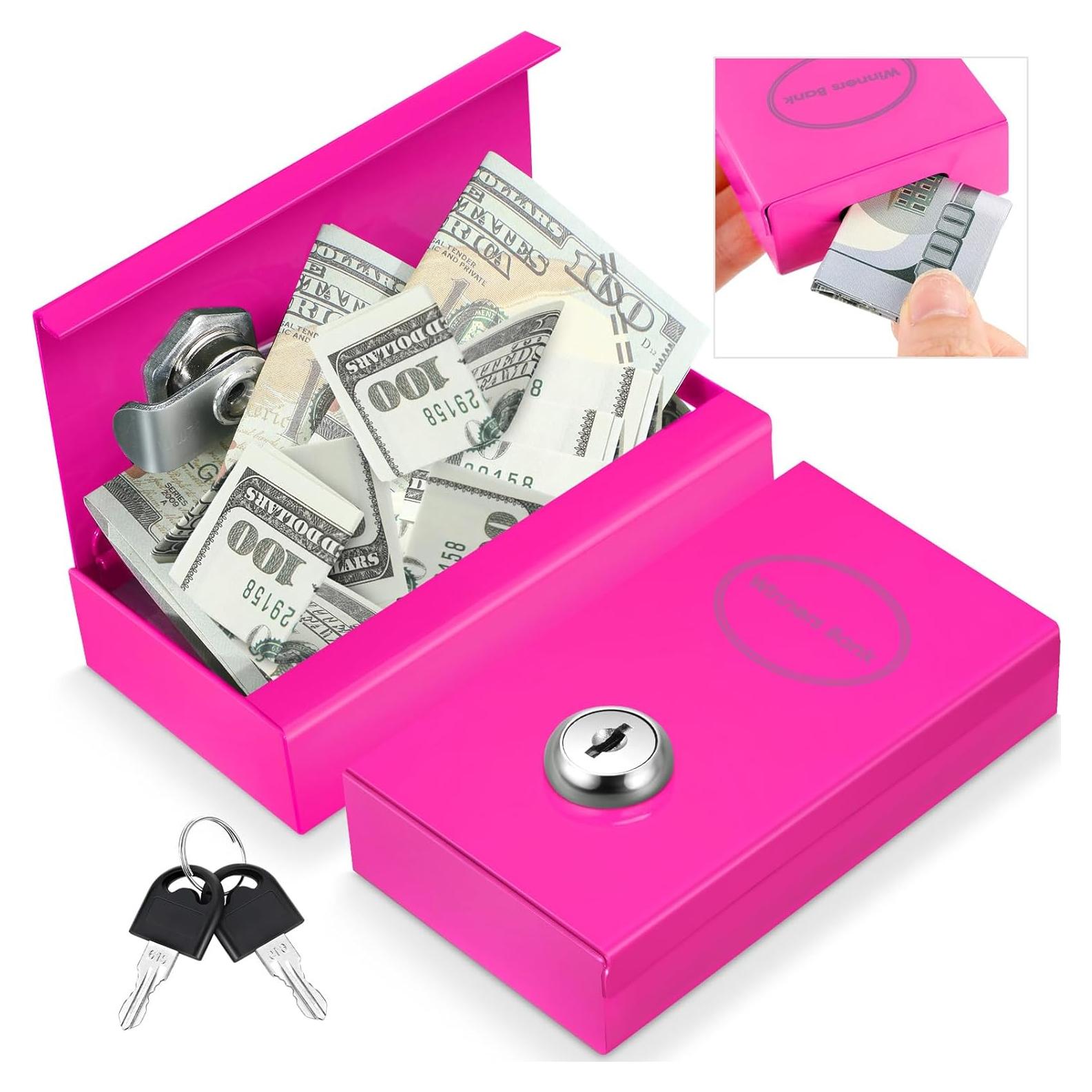 Caja de Metal para Jugadores Reallnaive - Ahorro Portátil Rojo Rosa