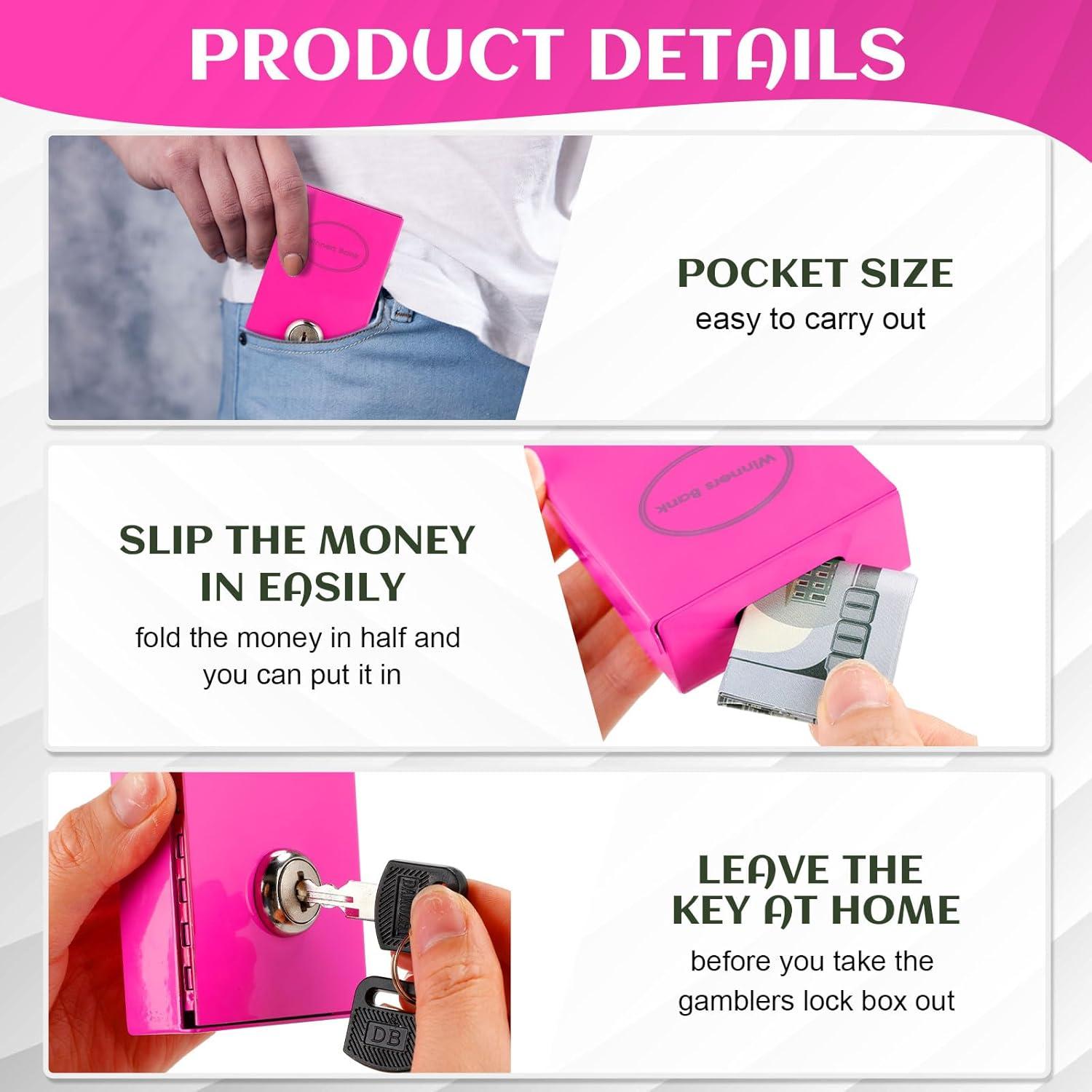 Caja de Metal para Jugadores Reallnaive - Ahorro Portátil Rojo Rosa