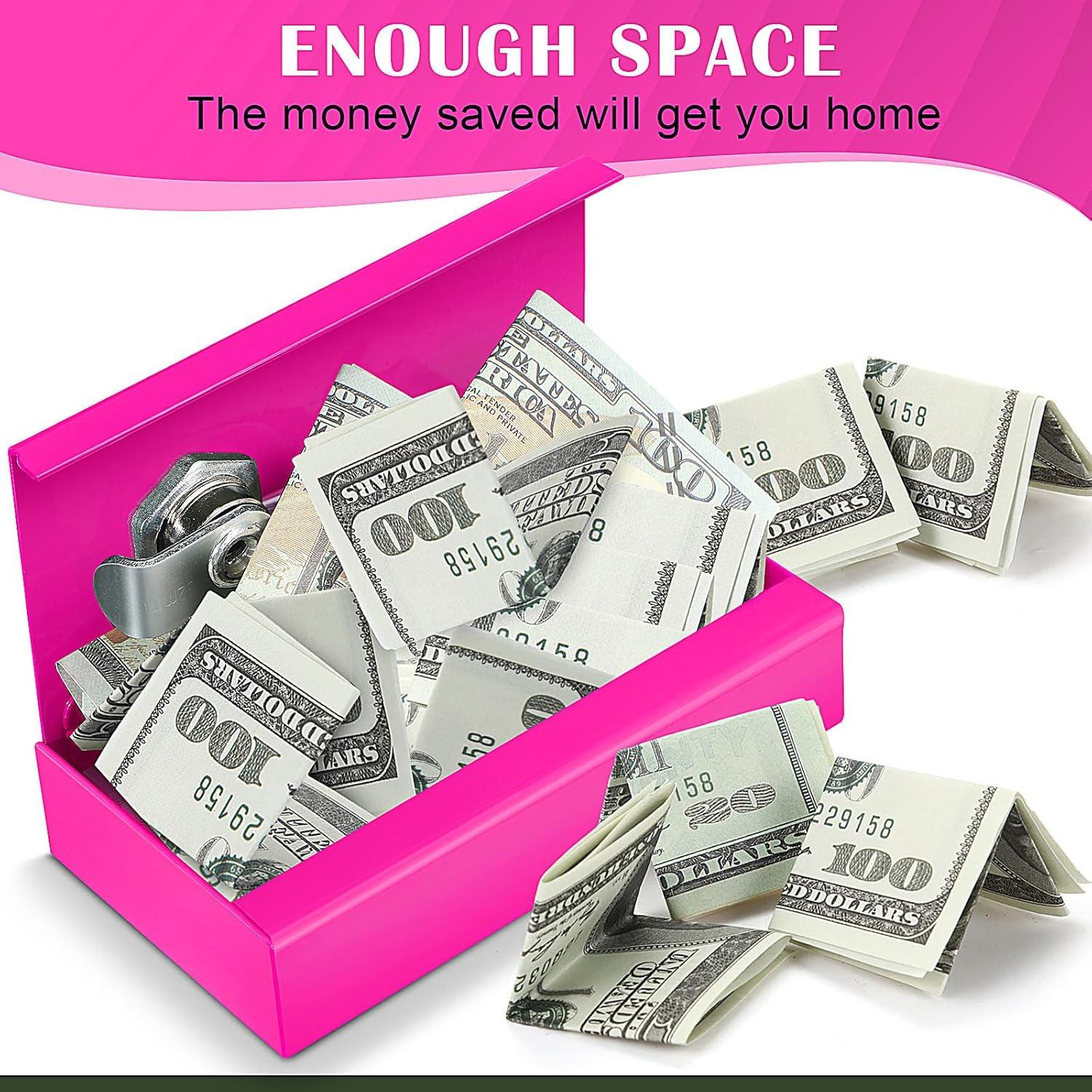 Caja de Metal para Jugadores Reallnaive - Ahorro Portátil Rojo Rosa