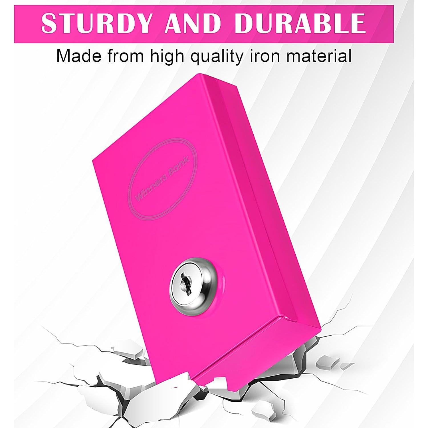 Caja de Metal para Jugadores Reallnaive - Ahorro Portátil Rojo Rosa