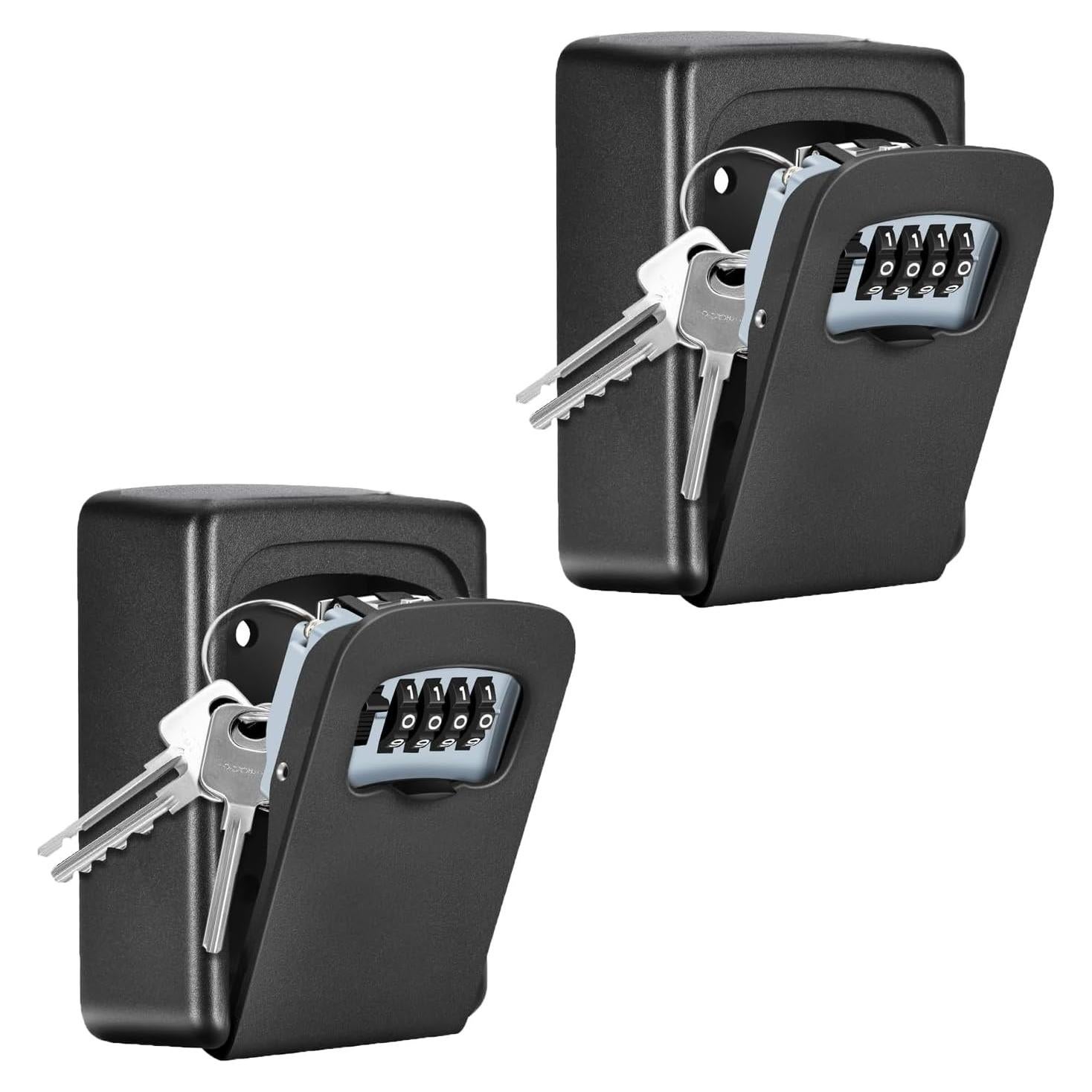 Caja de Seguridad para Llaves Fayleeko - 4 Dígitos, 5 Llaves, Negra