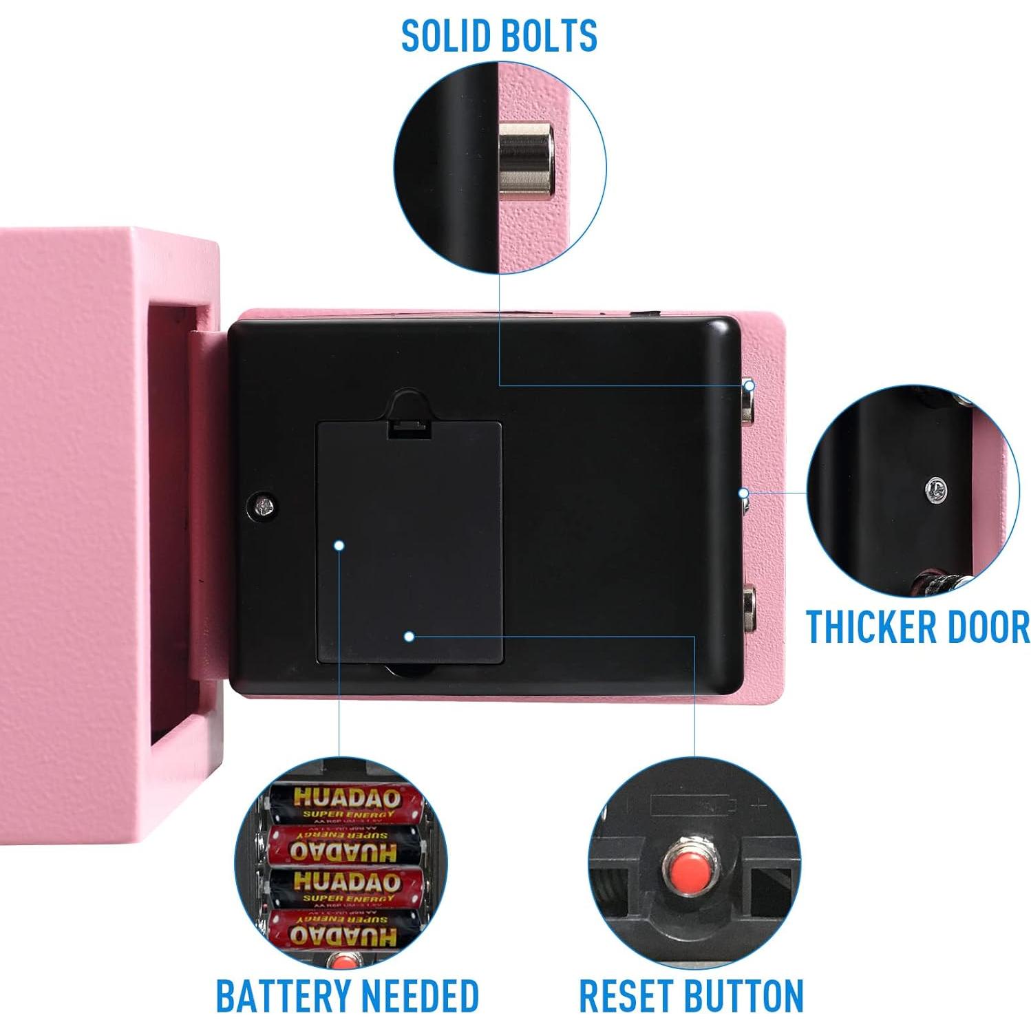 Caja Fuerte Tenamic 0.23 Pies³ Electrónica Rosa con Alarma