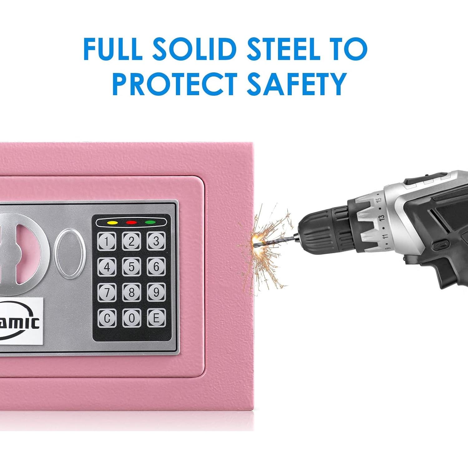 Caja Fuerte Tenamic 0.23 Pies³ Electrónica Rosa con Alarma