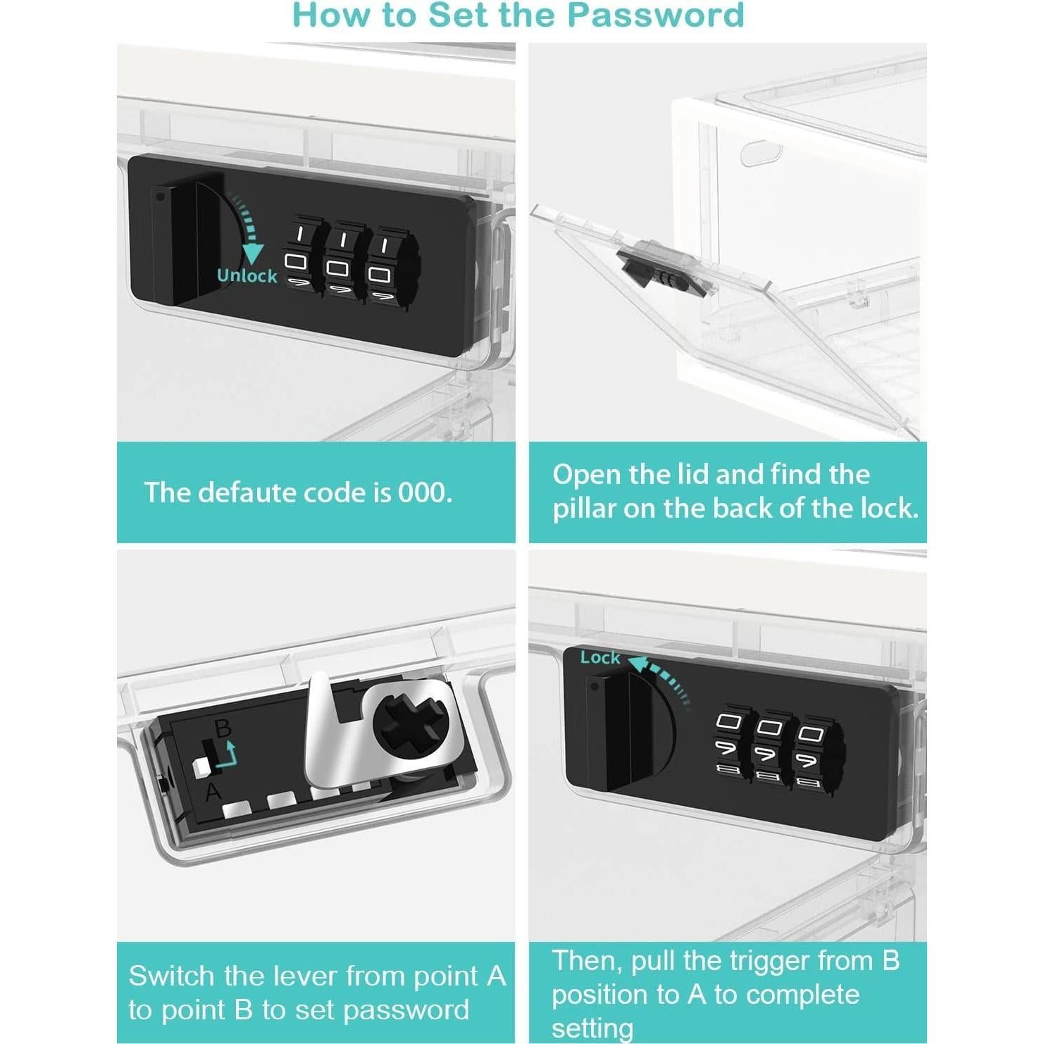 Caja de Seguridad Grande Biliitim para Medicamentos y Snacks 5L