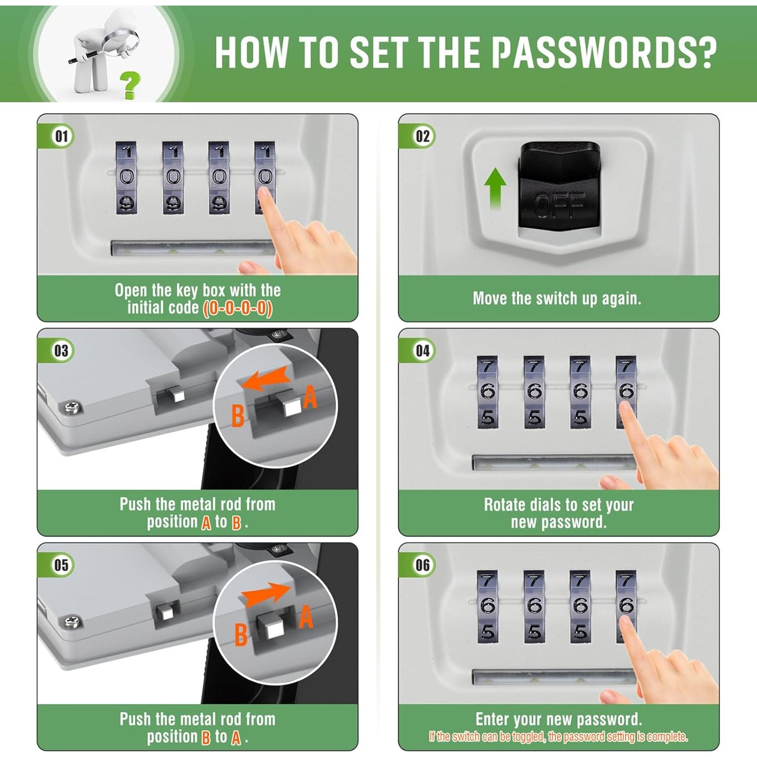 Caja de Llave ZENTREON con Cerradura de Combinación a Prueba de Agua