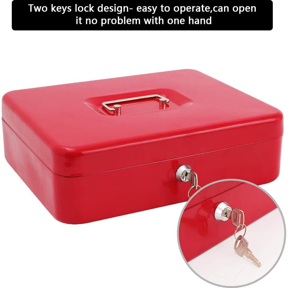 Caja de Dinero xydled con Cerradura de Llave 30x24x9 cm Roja