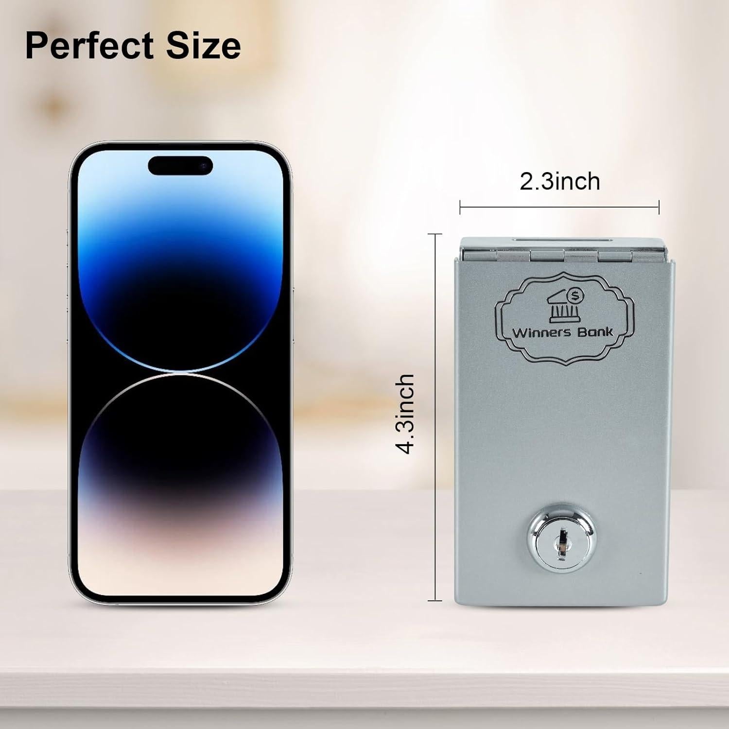 Caja Fuerte Portátil Meudid para Jugadores - Metal Plata