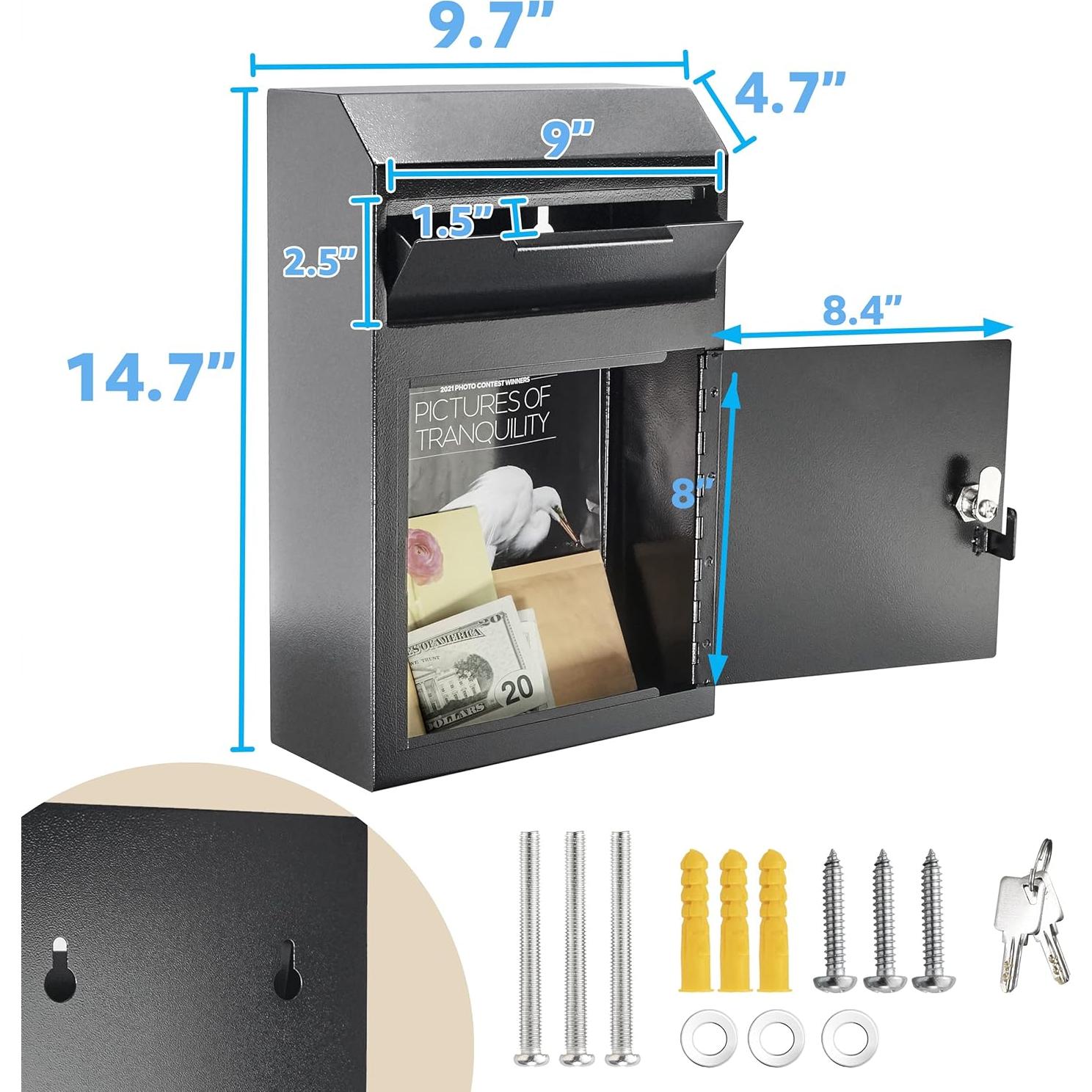Caja Fuerte de Depósito POCHAR Montaje en Pared Metal 2.9kg