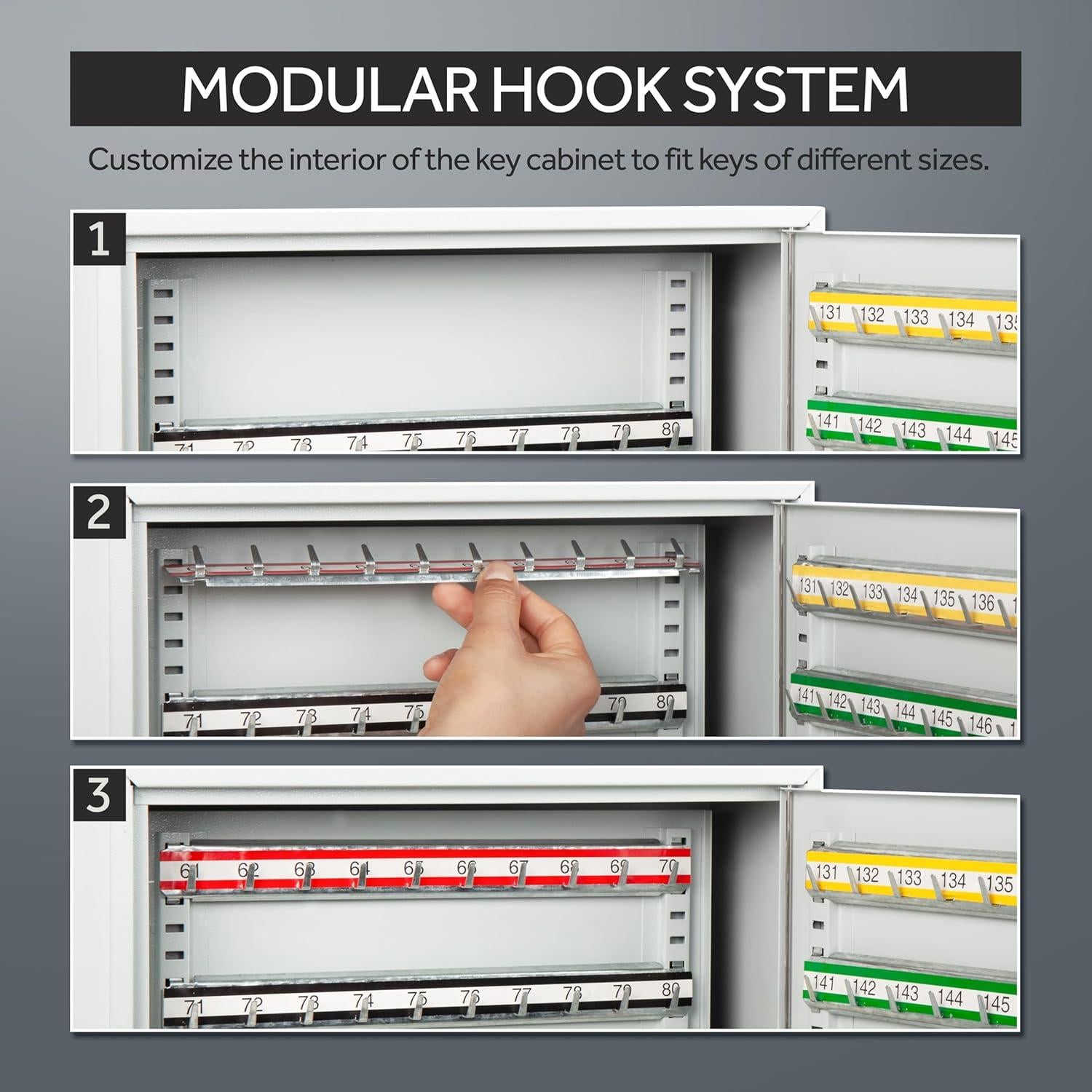 Caja de Claves Durabox 200 Posiciones Acero Gris Claro