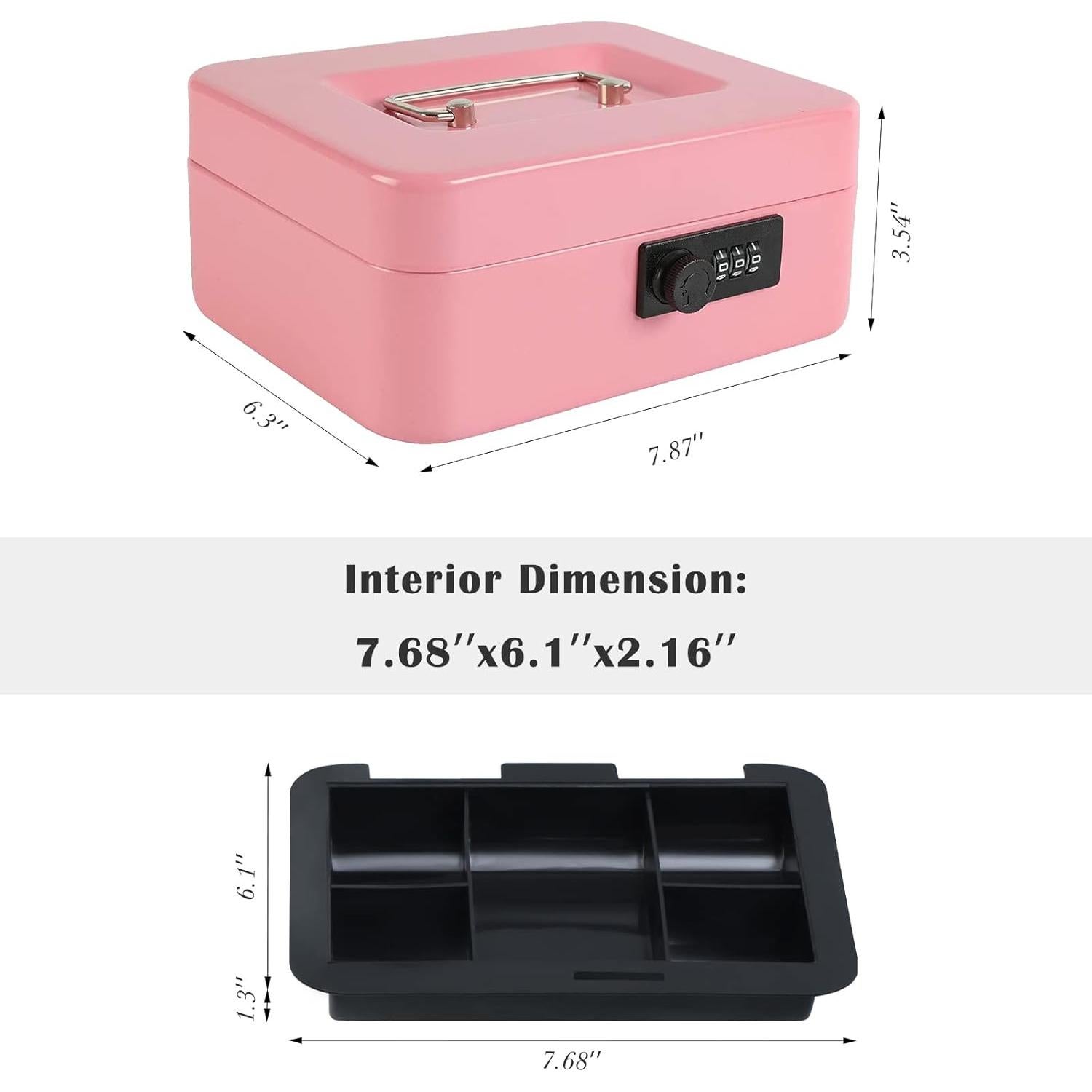 Caja Fuerte Mediana xydled de Acero con Cerradura Combinación Rosa