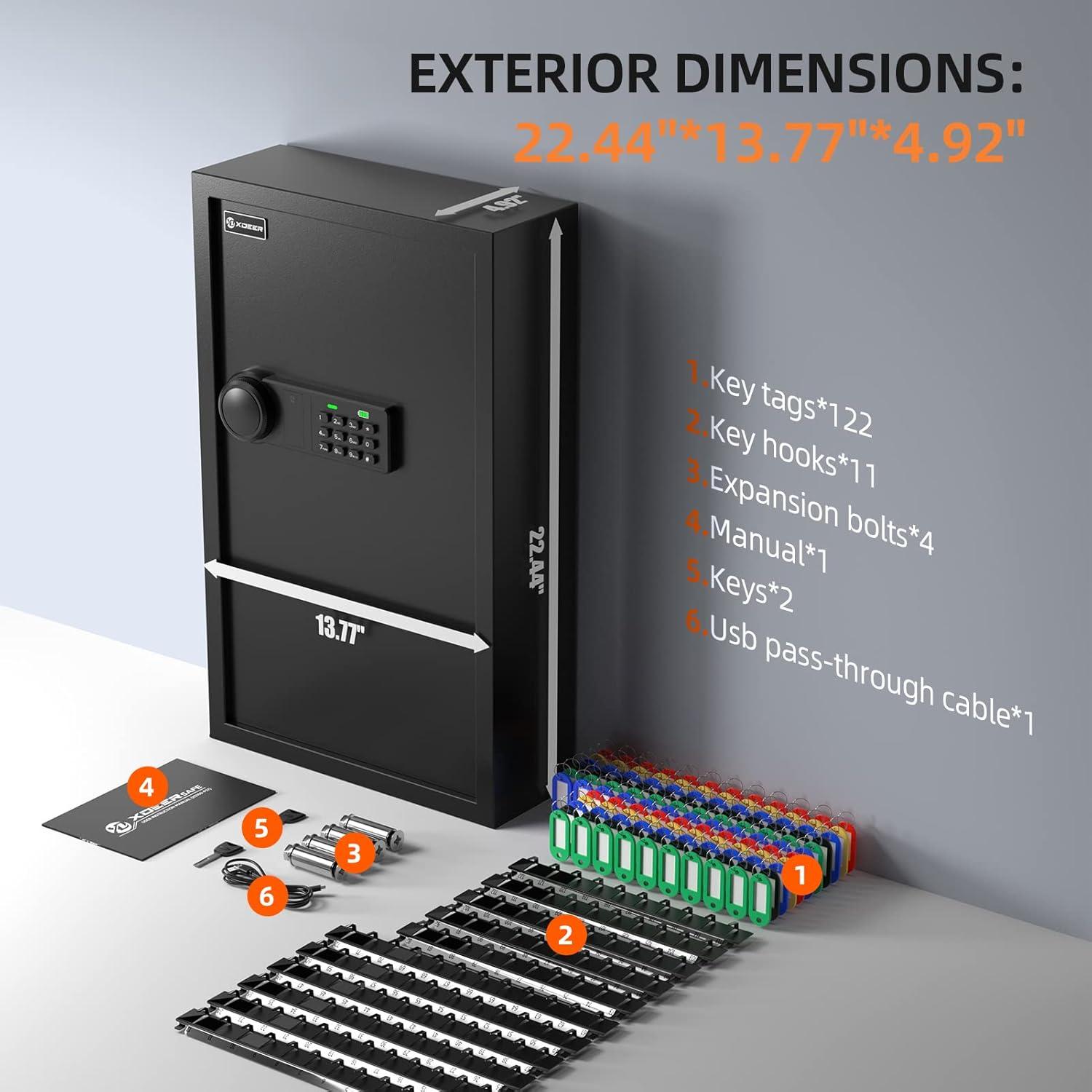 Caja de Llaves XDeer 122 Llaves Montaje en Pared Antirrobo
