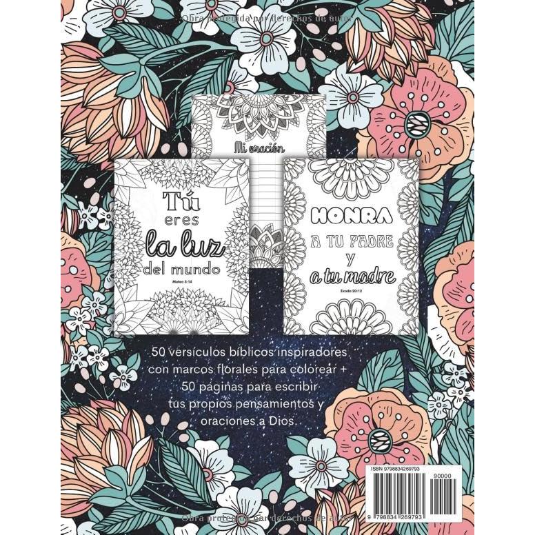 Versículos de la Biblia Libro de Colorear para Niñas: El Señor te bendiga y te guarde | Libro religioso para niños y jóvenes cristianos con 50 versos ... aprende lecciones bíblicas (Spanish Edition)