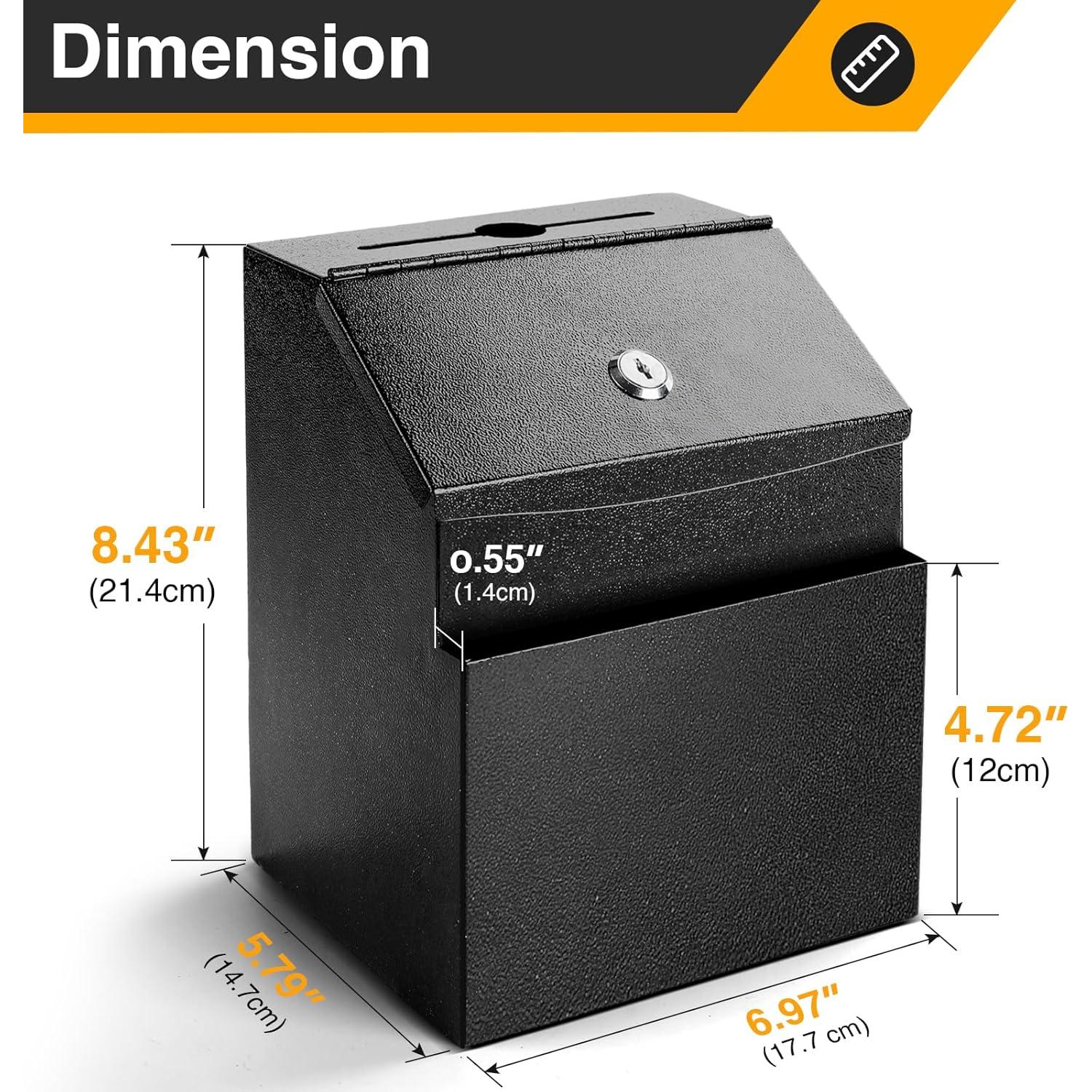 Caja de Sugerencias LINSIRON 2 Pcs Metal 21.34x14.73x17.78 cm