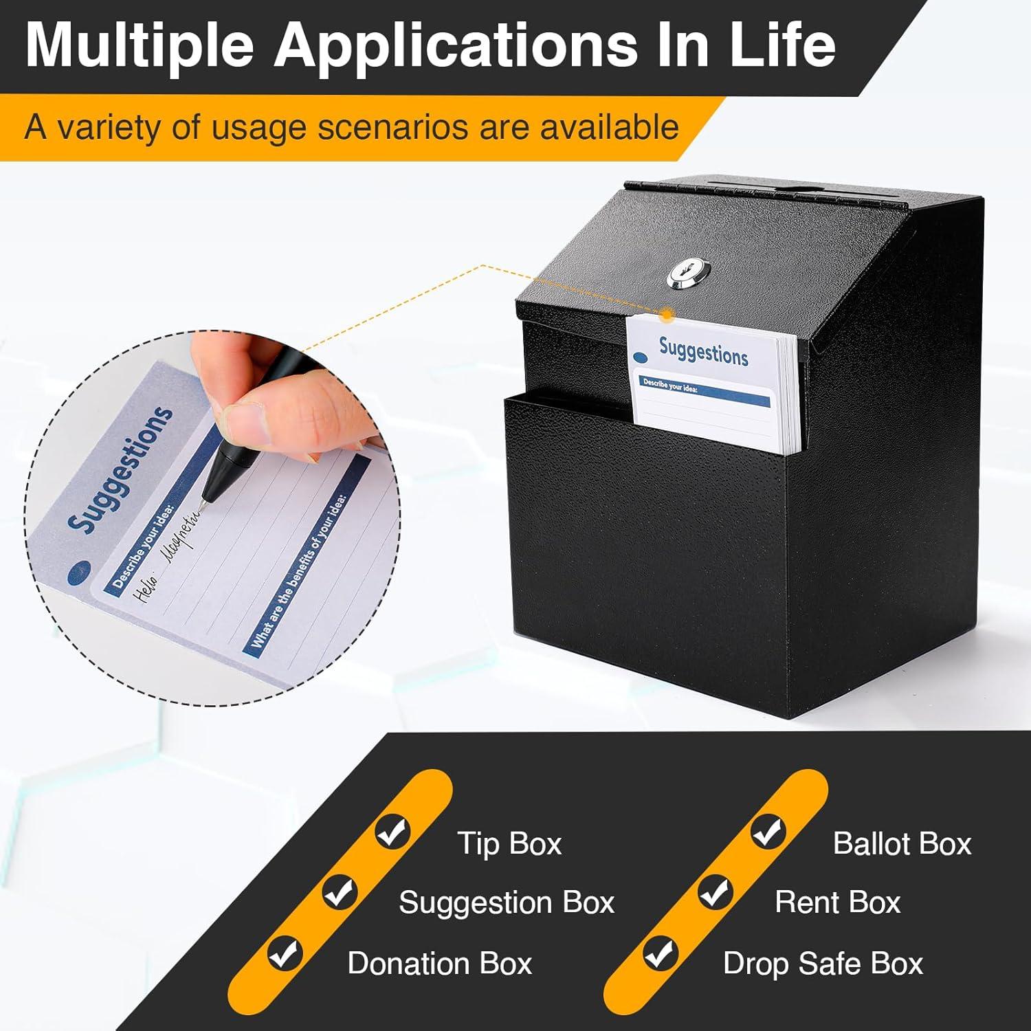 Caja de Sugerencias LINSIRON 2 Pcs Metal 21.34x14.73x17.78 cm
