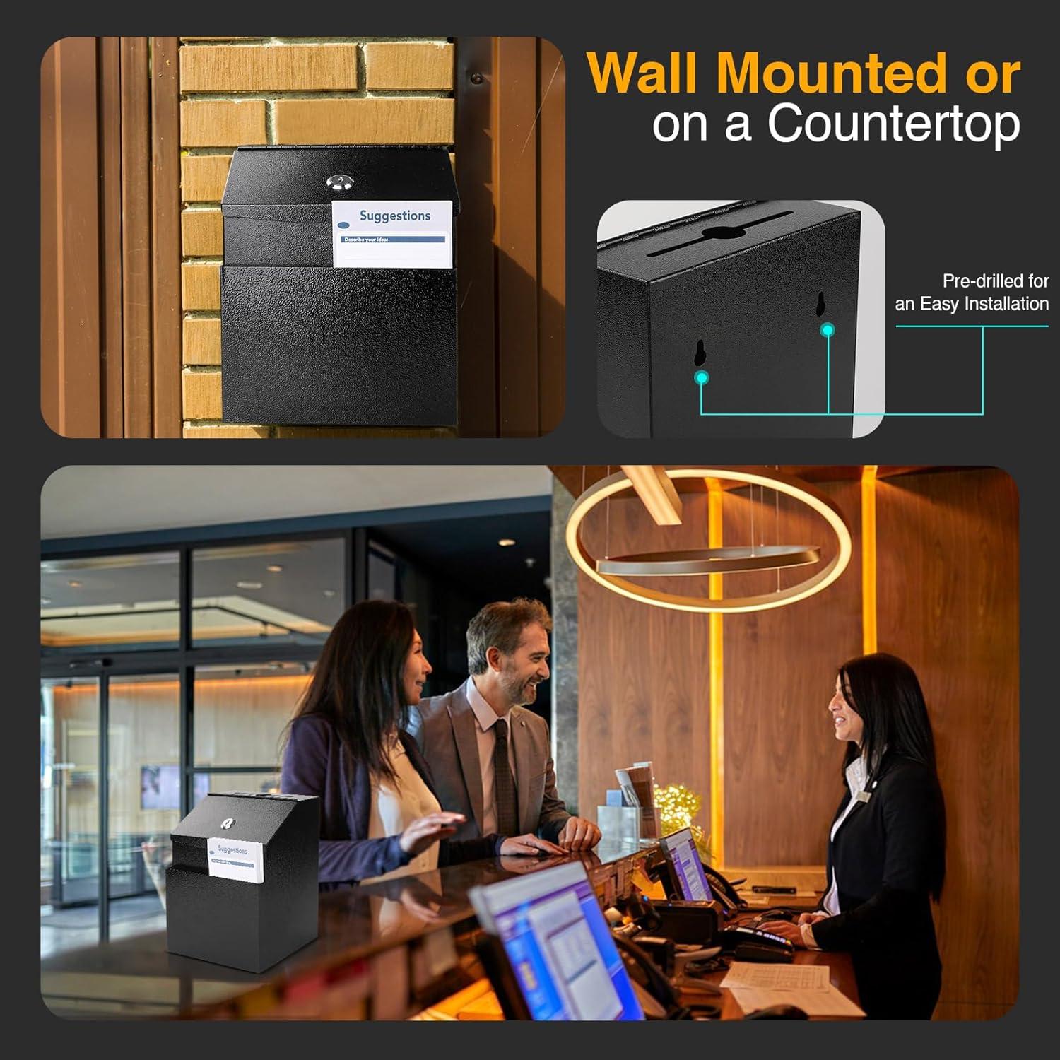 Caja de Sugerencias LINSIRON 2 Pcs Metal 21.34x14.73x17.78 cm